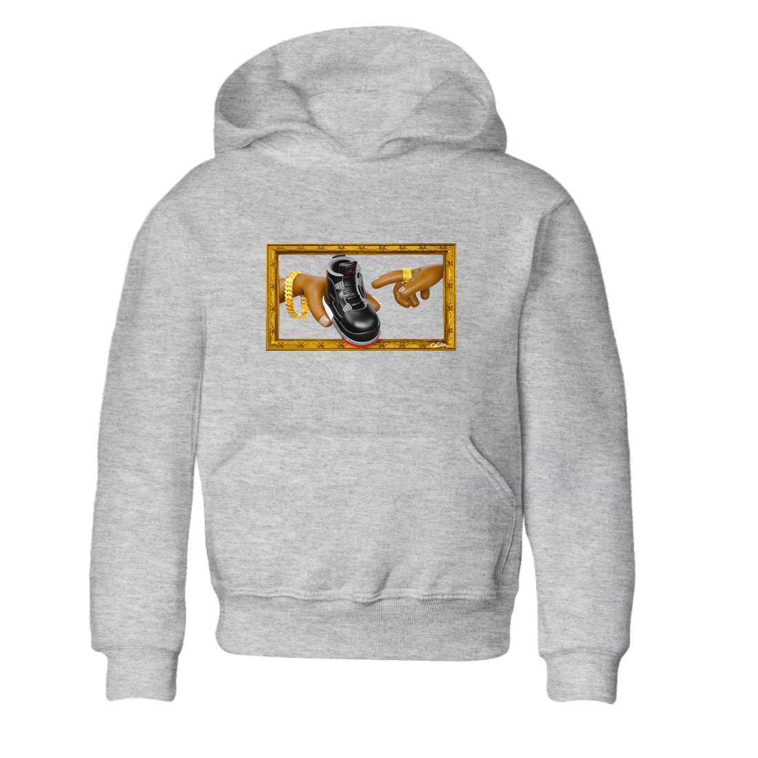 The Creation Of Adam snkmatch Tees Kids - Air Jordan 4 Bred Reimagined
