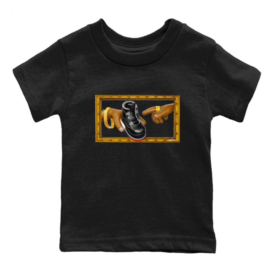 The Creation Of Adam snkmatch Tees Kids - Air Jordan 4 Bred Reimagined