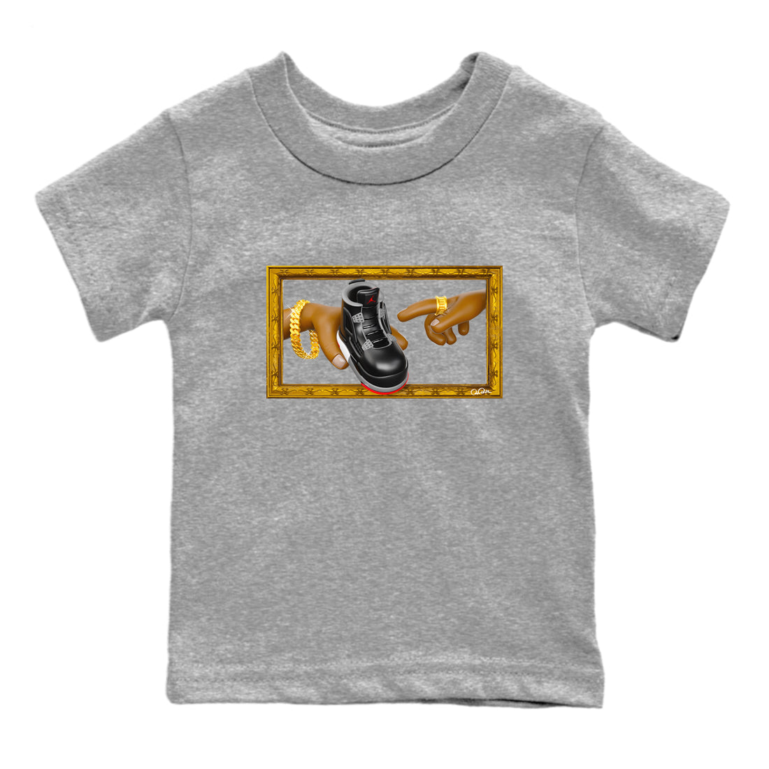 The Creation Of Adam snkmatch Tees Kids - Air Jordan 4 Bred Reimagined