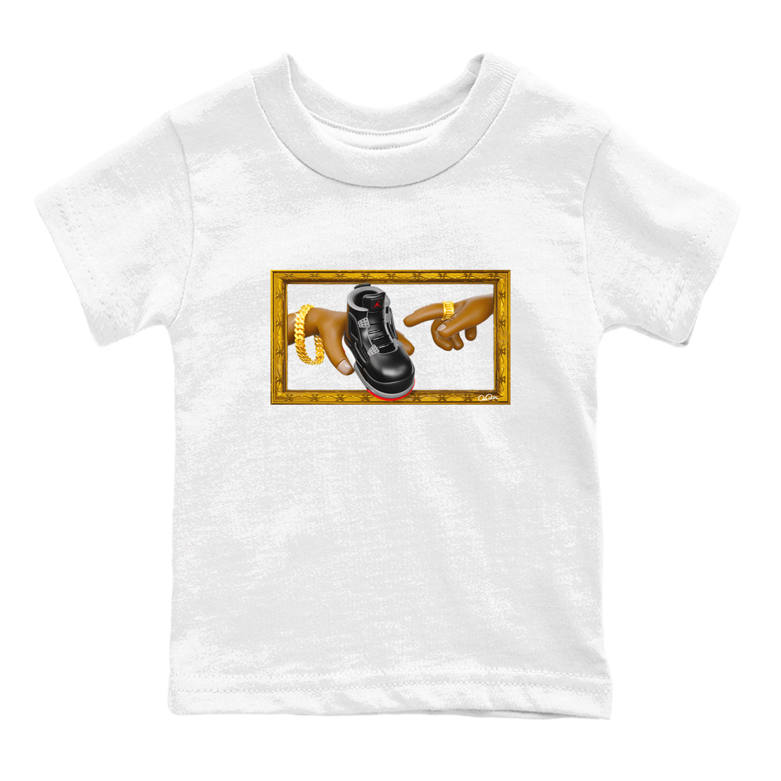 The Creation Of Adam snkmatch Tees Kids - Air Jordan 4 Bred Reimagined