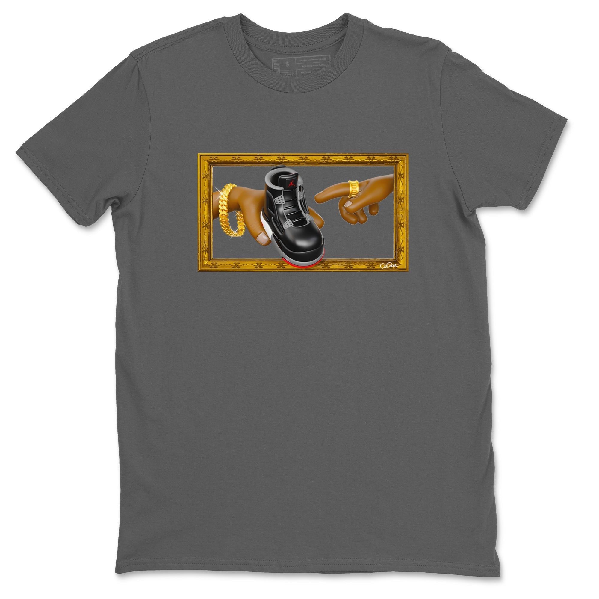 The Creation Of Adam snkmatch Tees - Air Jordan 4 Bred Reimagined