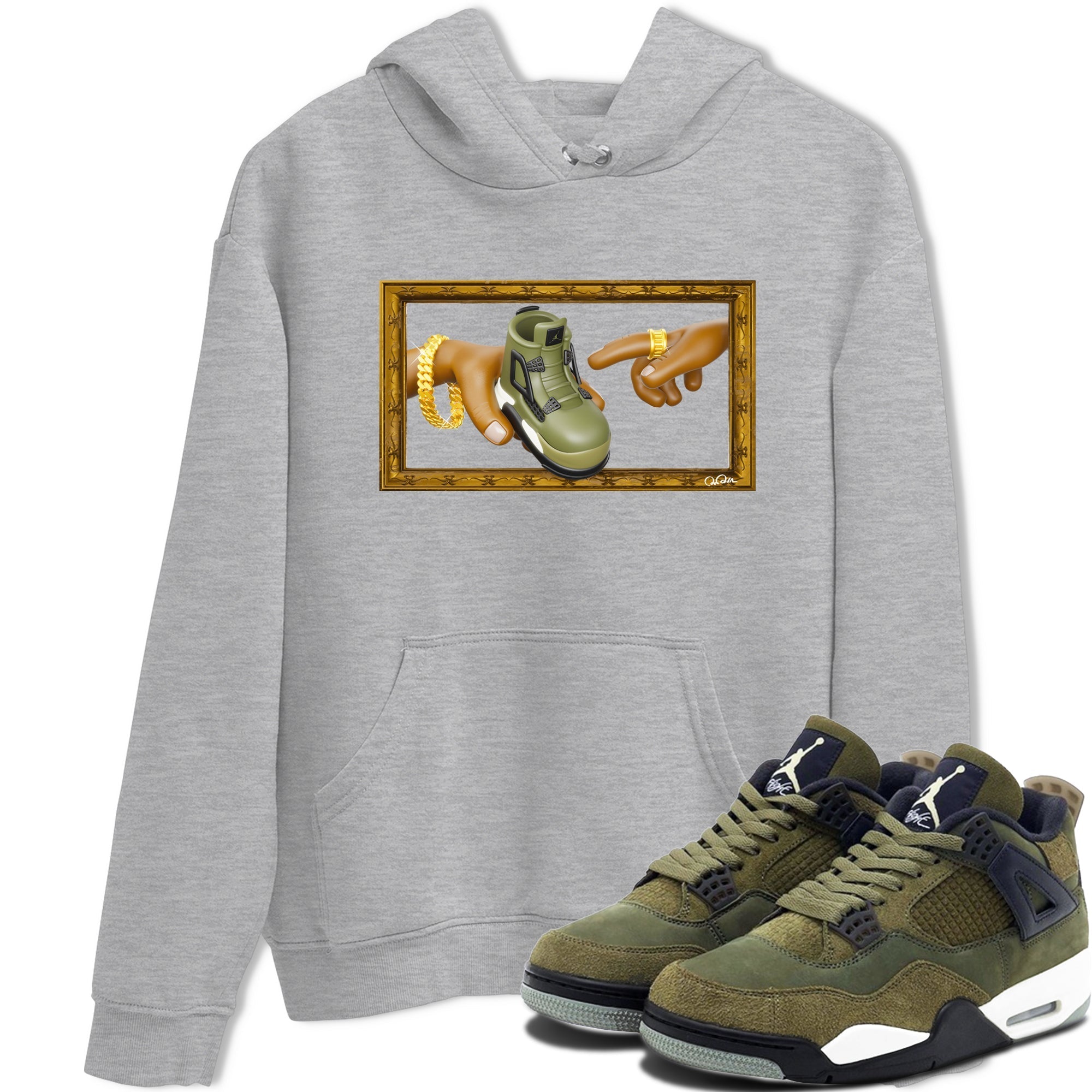 The Creation of Adam snkmatch Tee - Air Jordan 4 Medium Olive