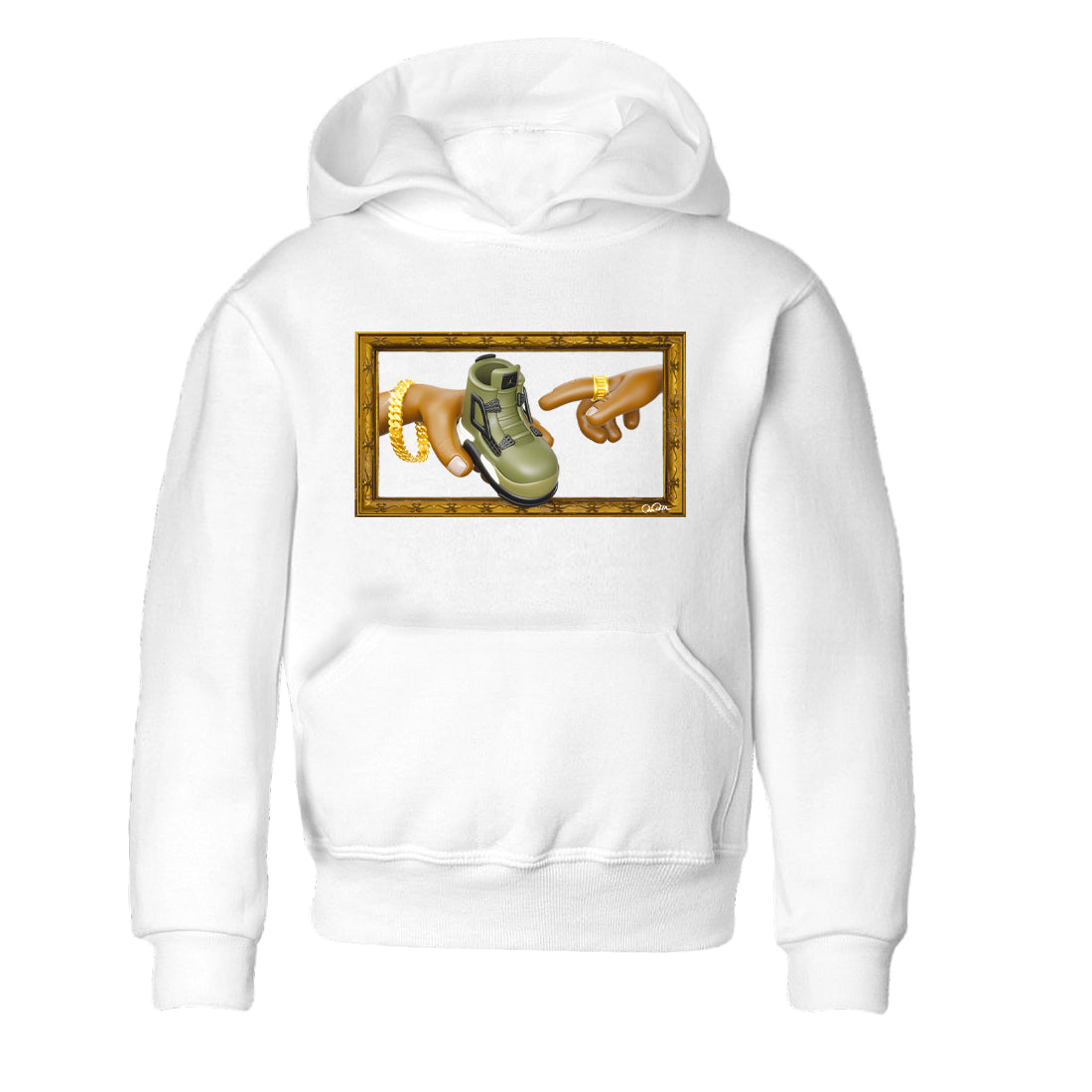 The Creation of Adam snkmatch Tee Kids - Air Jordan 4 Medium Olive
