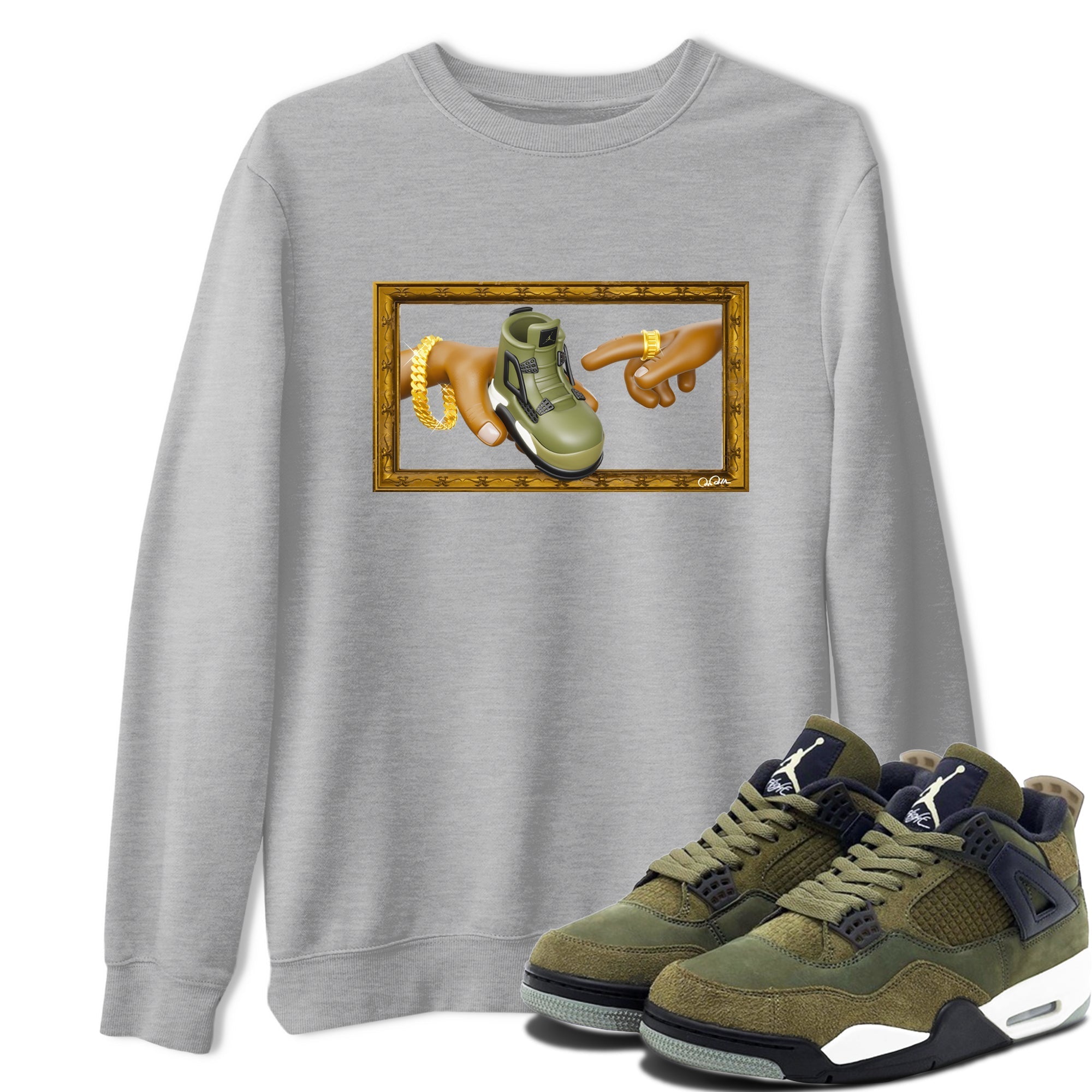 The Creation of Adam snkmatch Tee - Air Jordan 4 Medium Olive