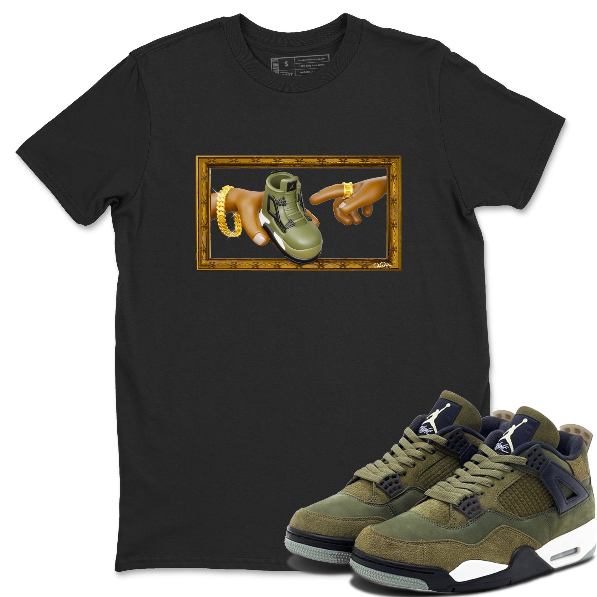 The Creation of Adam snkmatch Tee - Air Jordan 4 Medium Olive