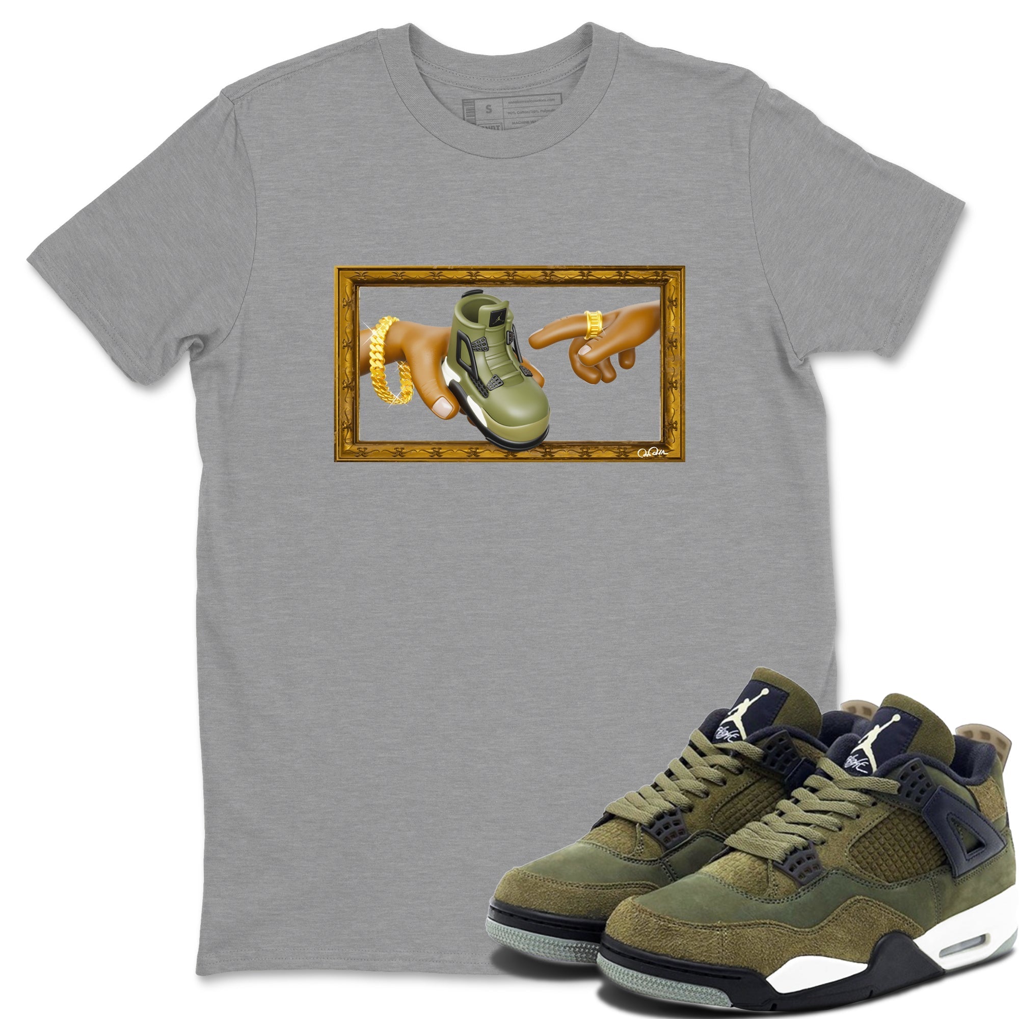 The Creation of Adam snkmatch Tee - Air Jordan 4 Medium Olive