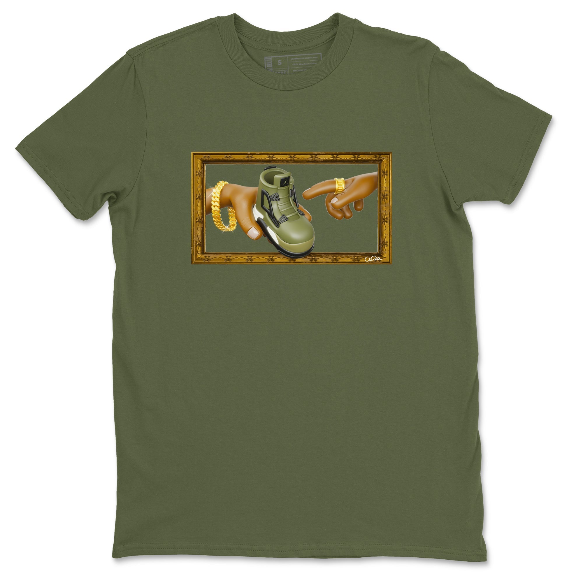 The Creation of Adam snkmatch Tee - Air Jordan 4 Medium Olive