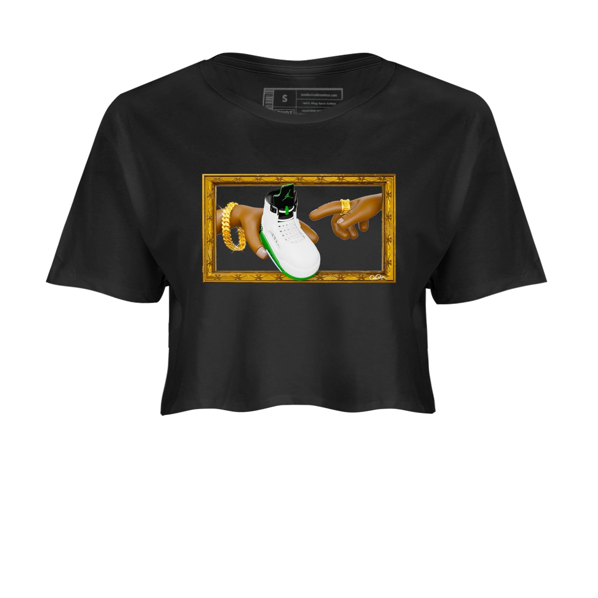 The Creation of Adam snkmatch Women's Top - Air Jordan 5 Lucky Green