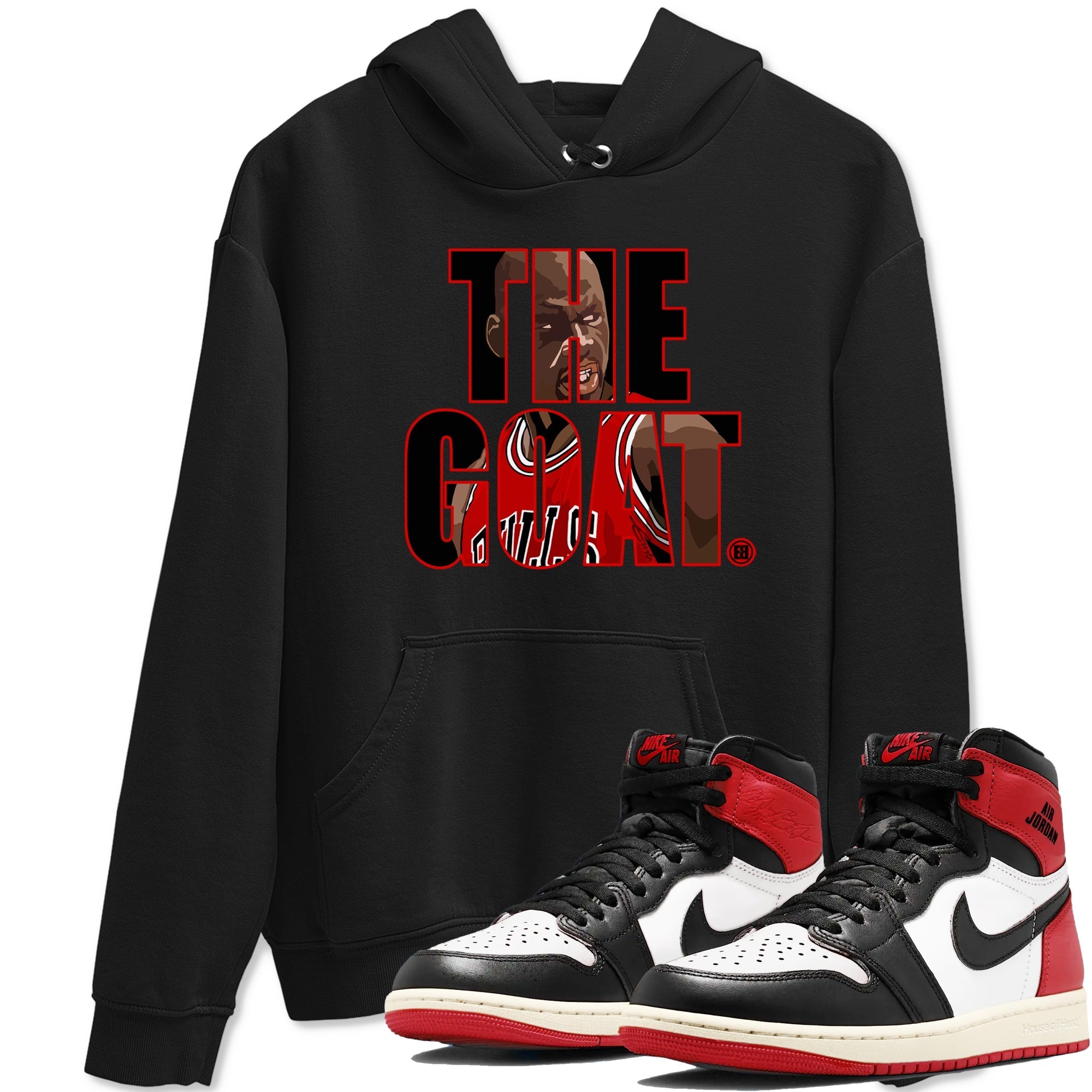 The Goat snkmatch Tees - Air Jordan 1 Black Toe Reimagined