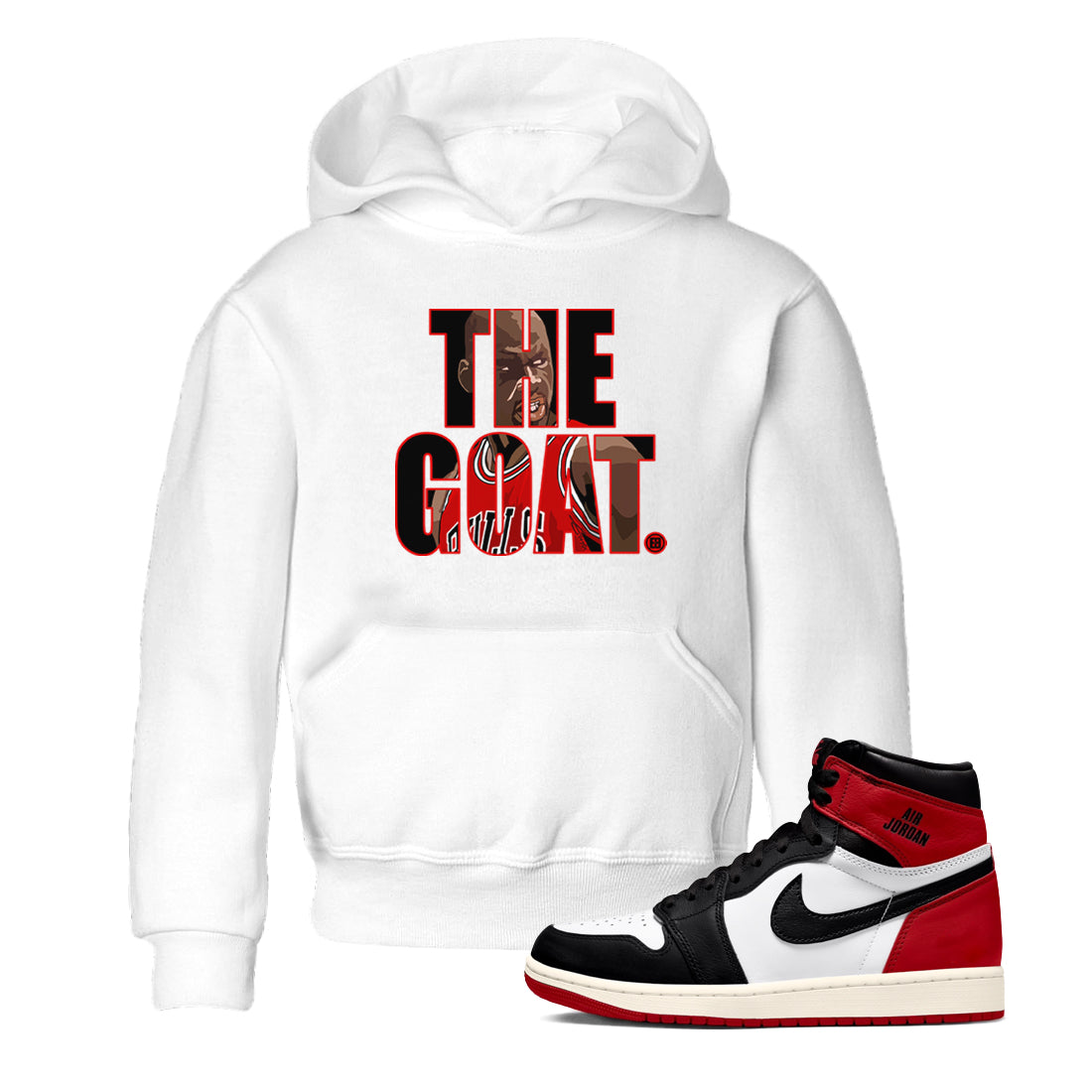 The Goat snkmatch Tees Kids - Air Jordan 1 Black Toe Reimagined