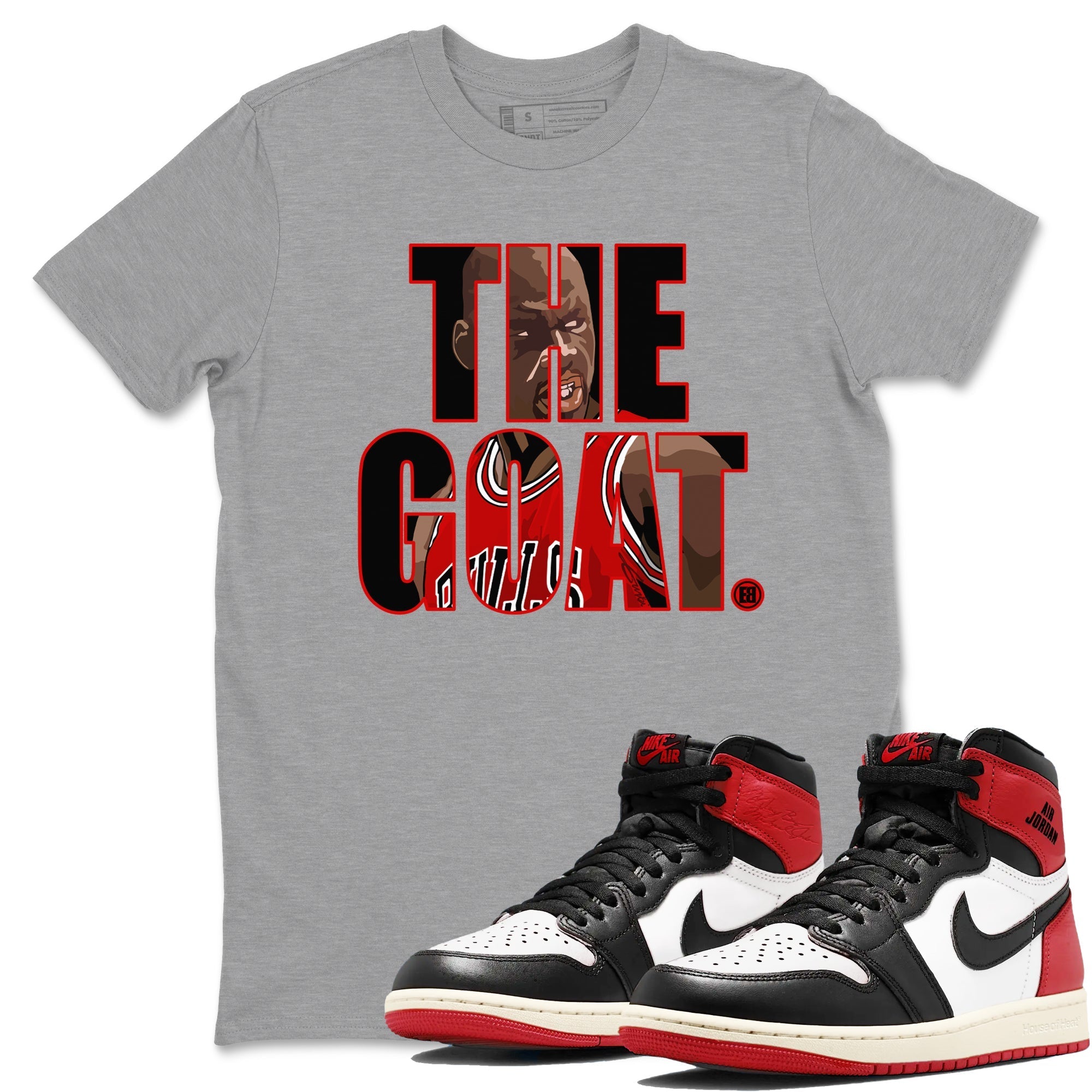 The Goat snkmatch Tees - Air Jordan 1 Black Toe Reimagined