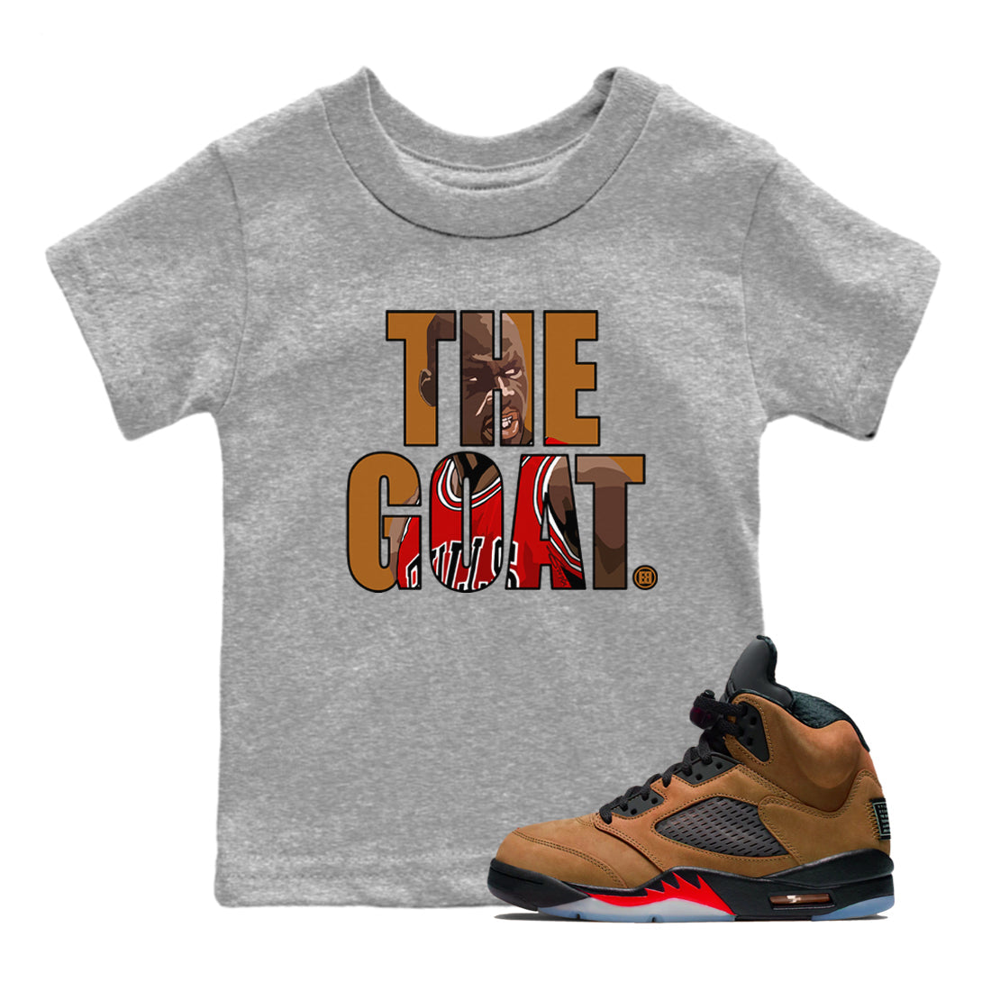 The Goat snkmatch Tees Kids - Air Jordan 5 Archaeo Brown