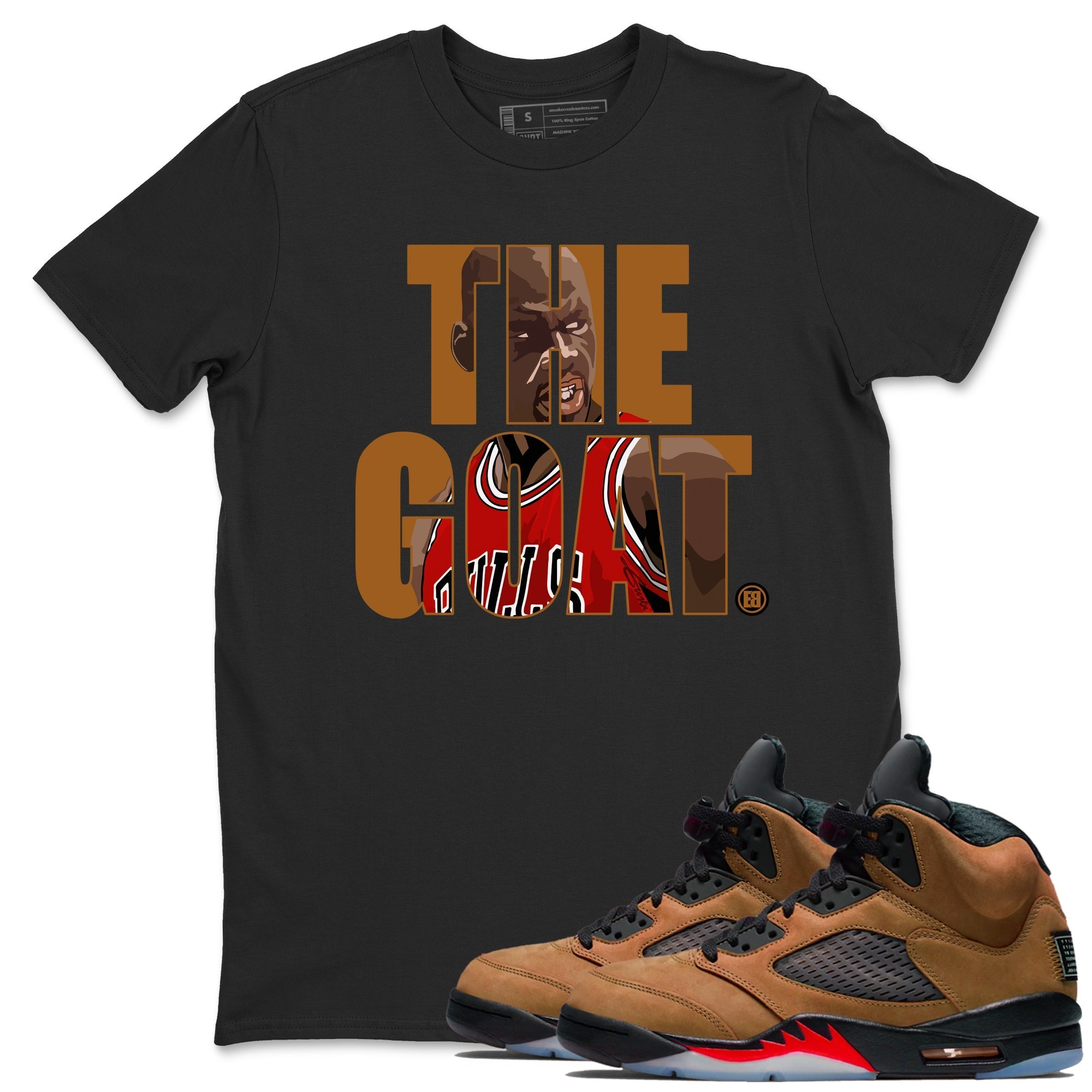 The Goat snkmatch Tees - Air Jordan 5 Archaeo Brown
