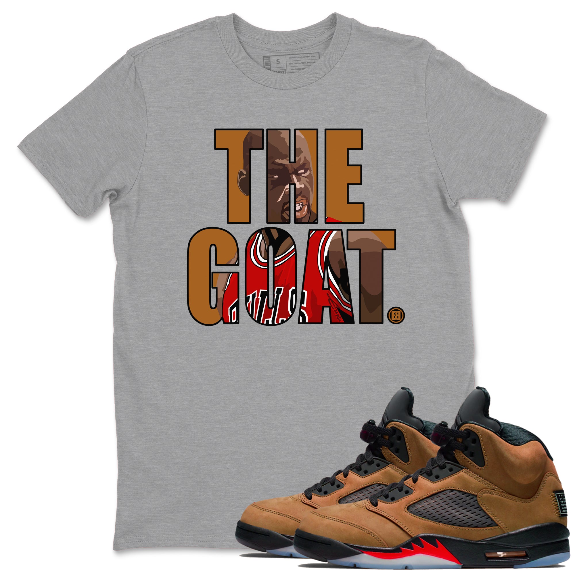 The Goat snkmatch Tees - Air Jordan 5 Archaeo Brown