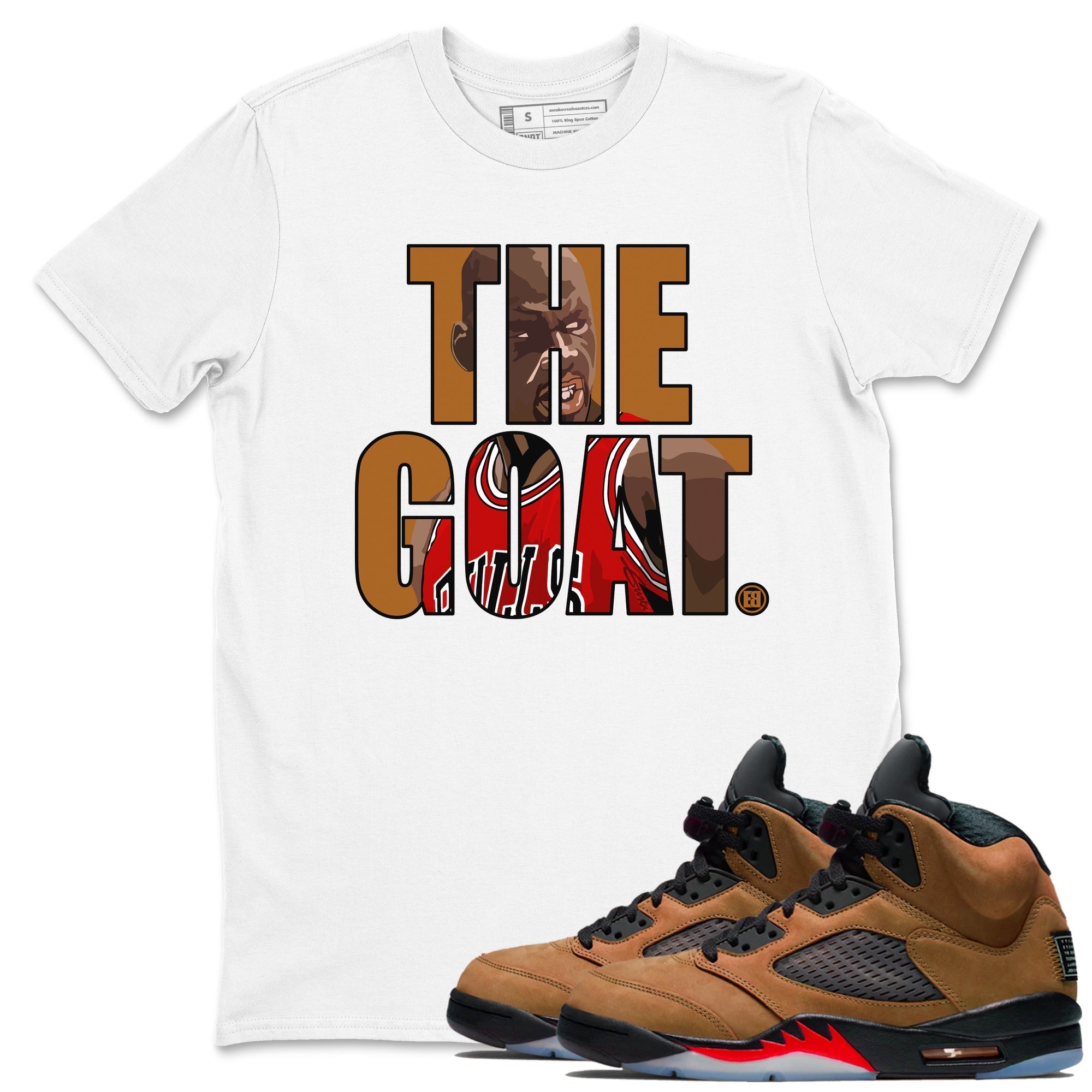 The Goat snkmatch Tees - Air Jordan 5 Archaeo Brown
