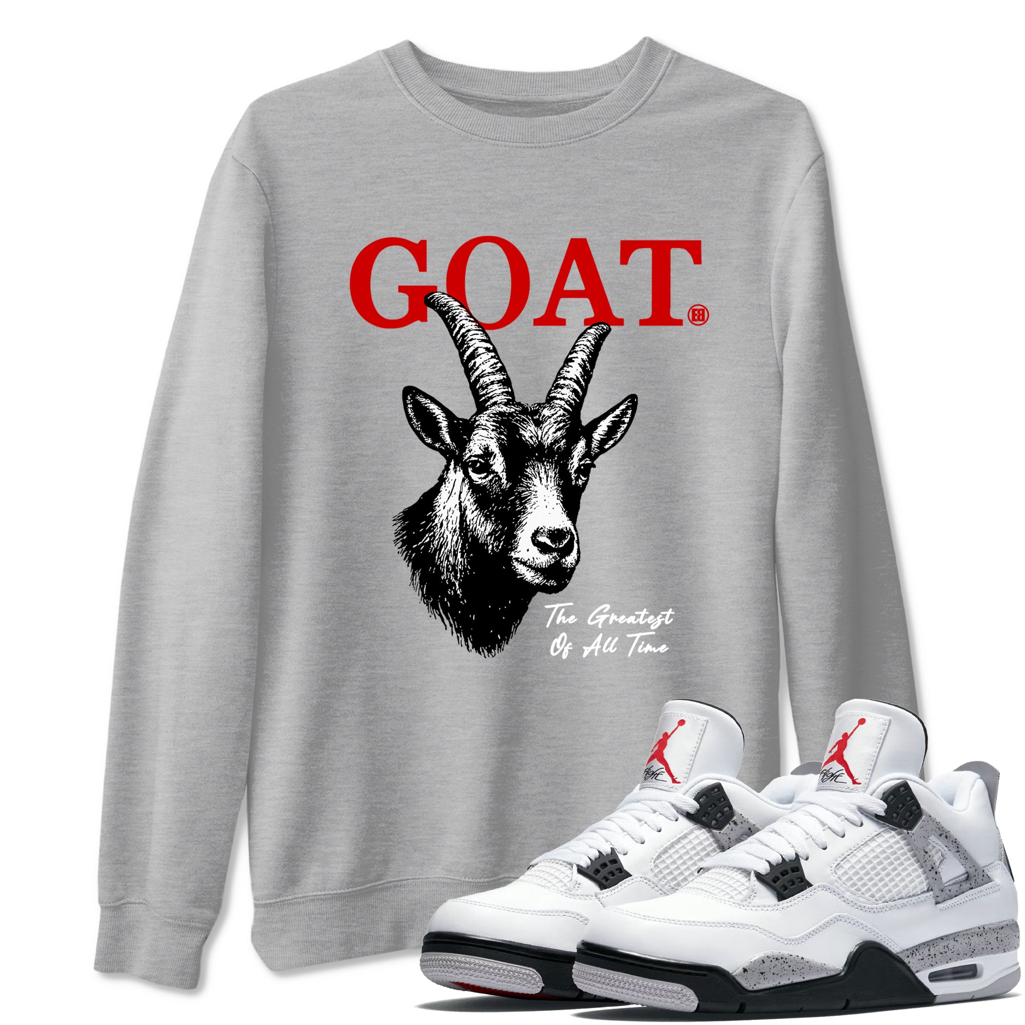 The Greatest Of All Time snkmatch Tees - Air Jordan 4 White Cement