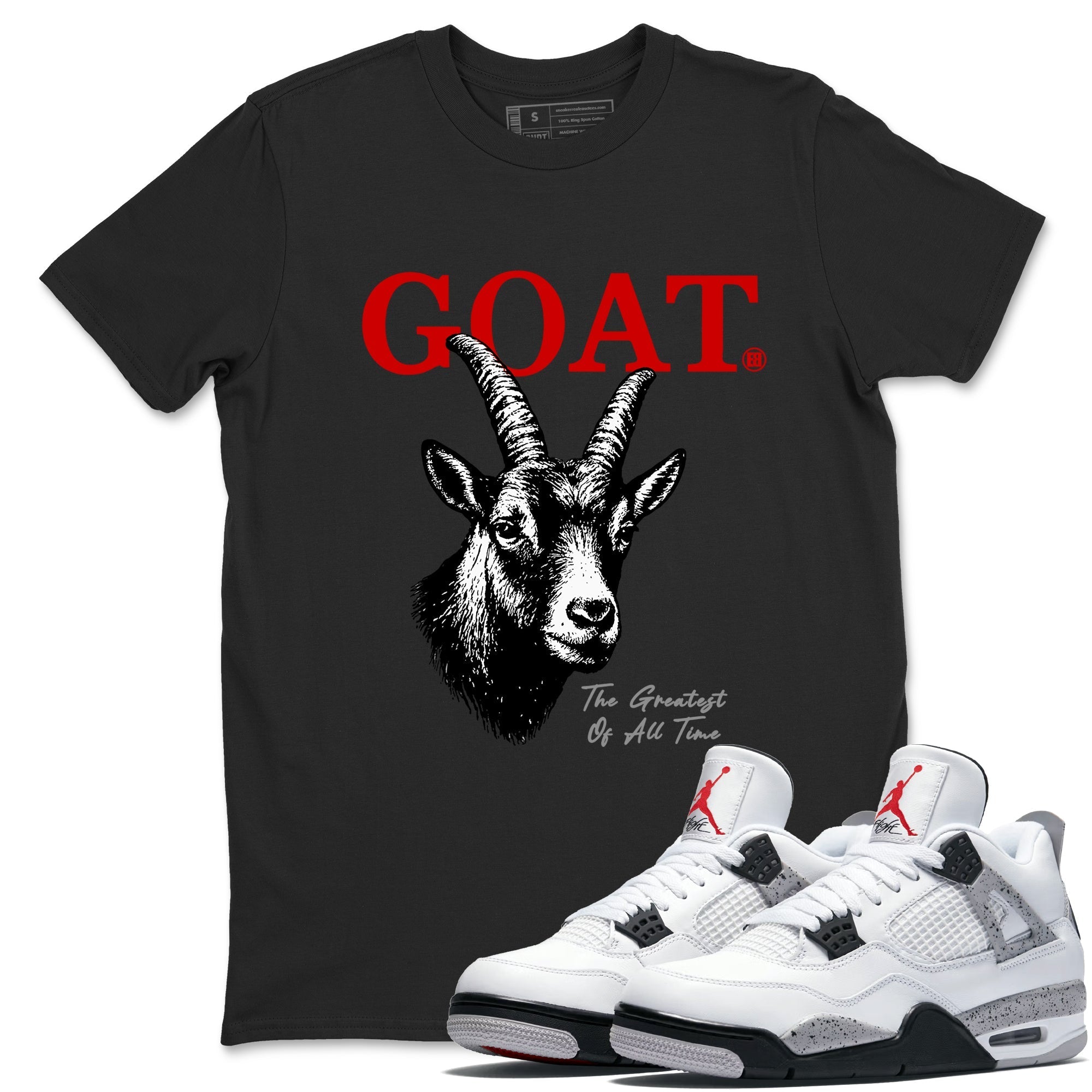 The Greatest Of All Time snkmatch Tees - Air Jordan 4 White Cement