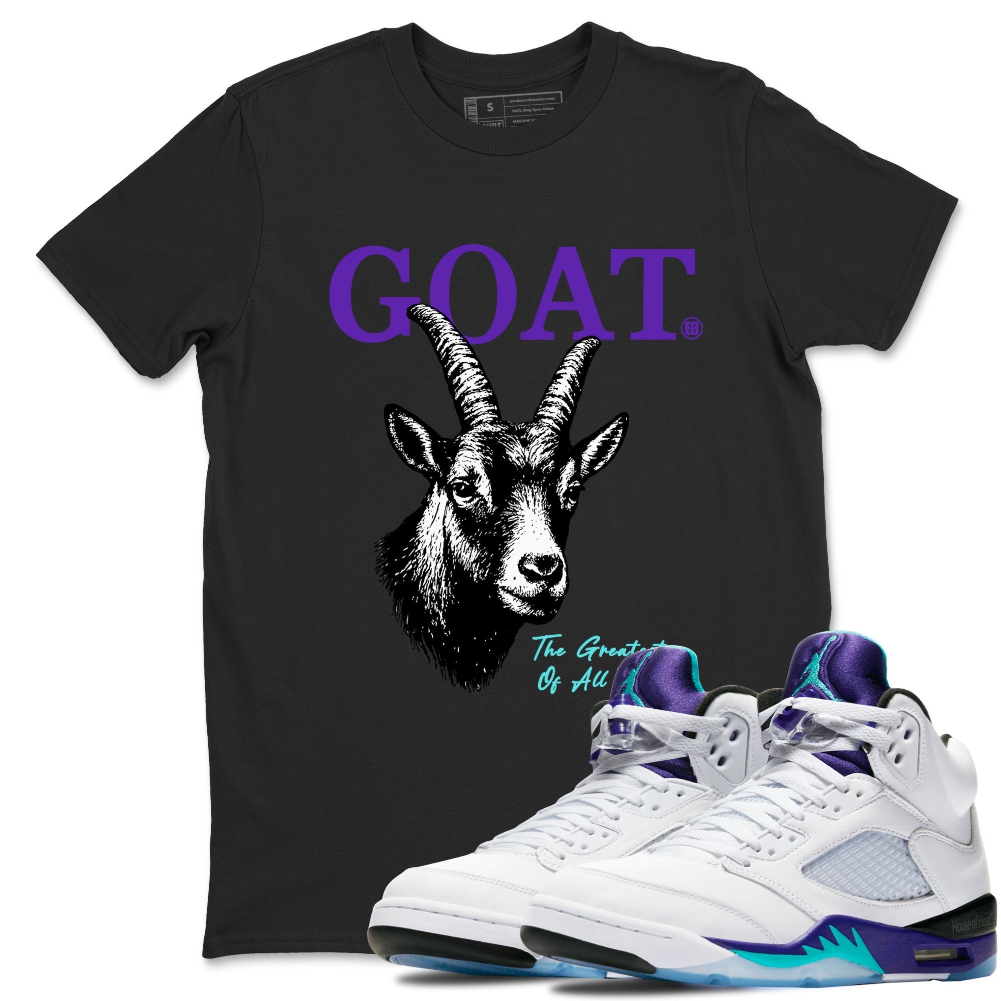 The Greatest Of All Time snkmatch Tees - Air Jordan 5 Grape