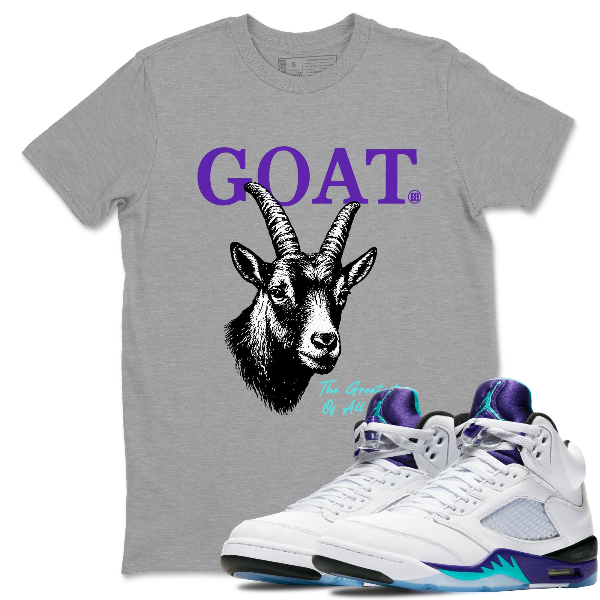 The Greatest Of All Time snkmatch Tees - Air Jordan 5 Grape