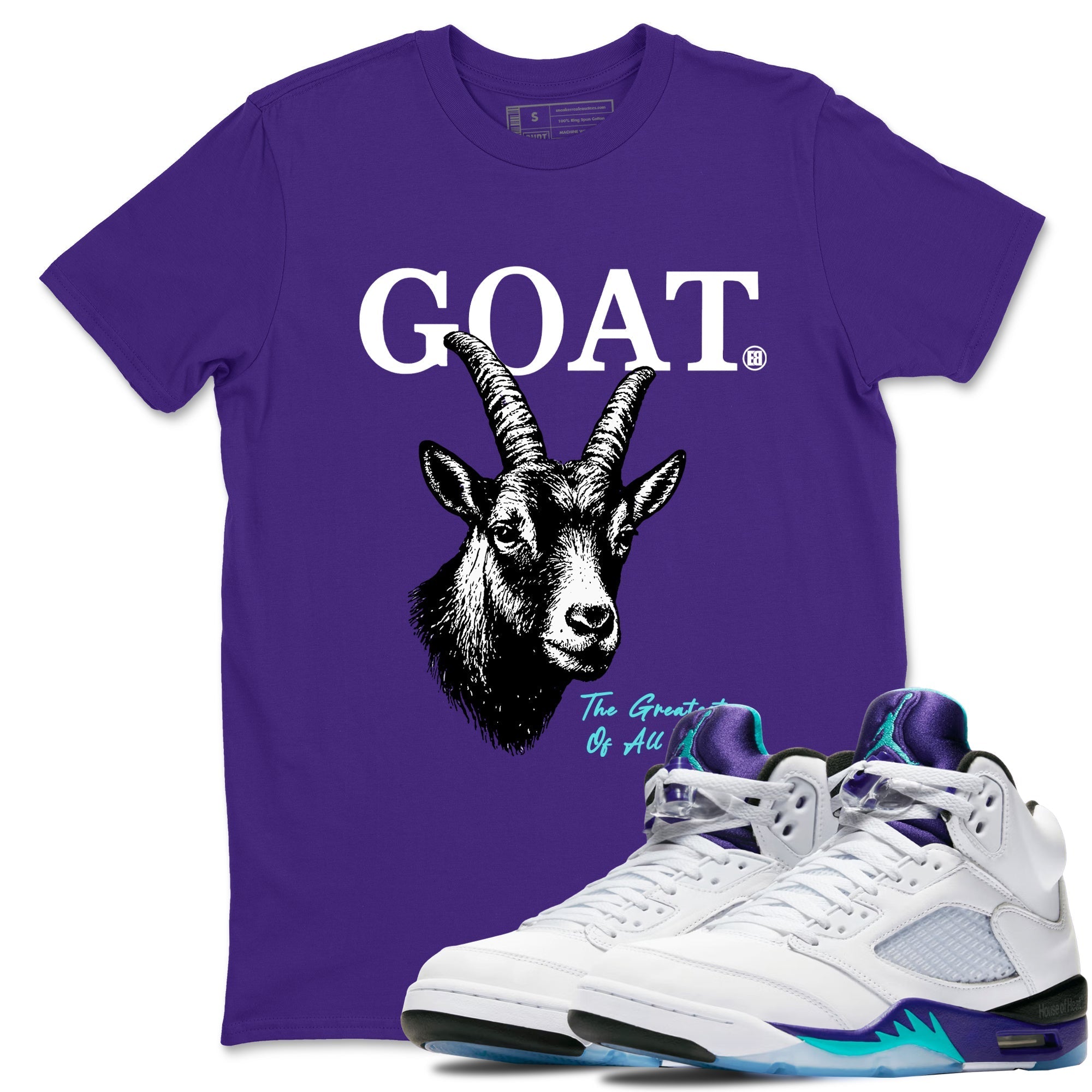 The Greatest Of All Time snkmatch Tees - Air Jordan 5 Grape