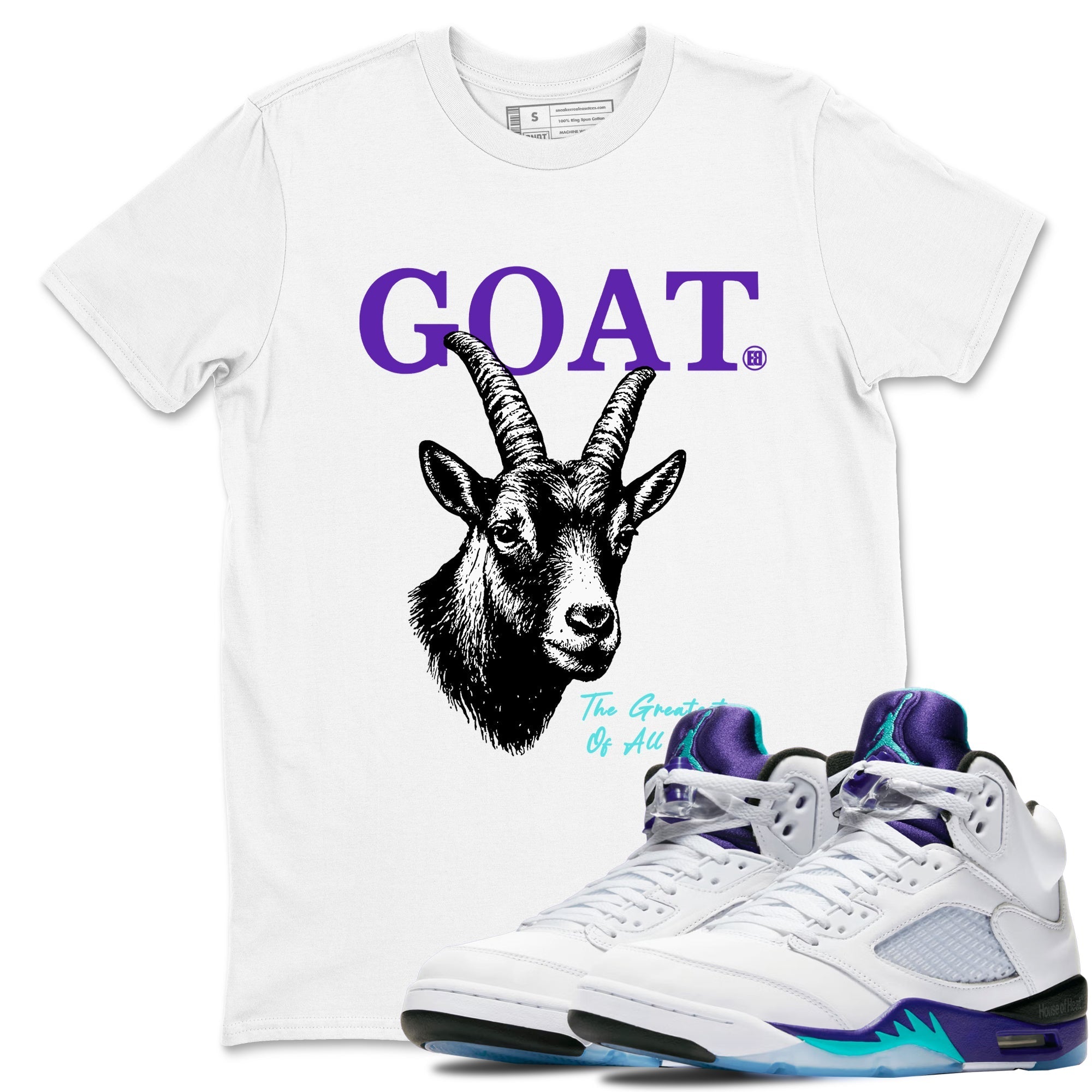 The Greatest Of All Time snkmatch Tees - Air Jordan 5 Grape