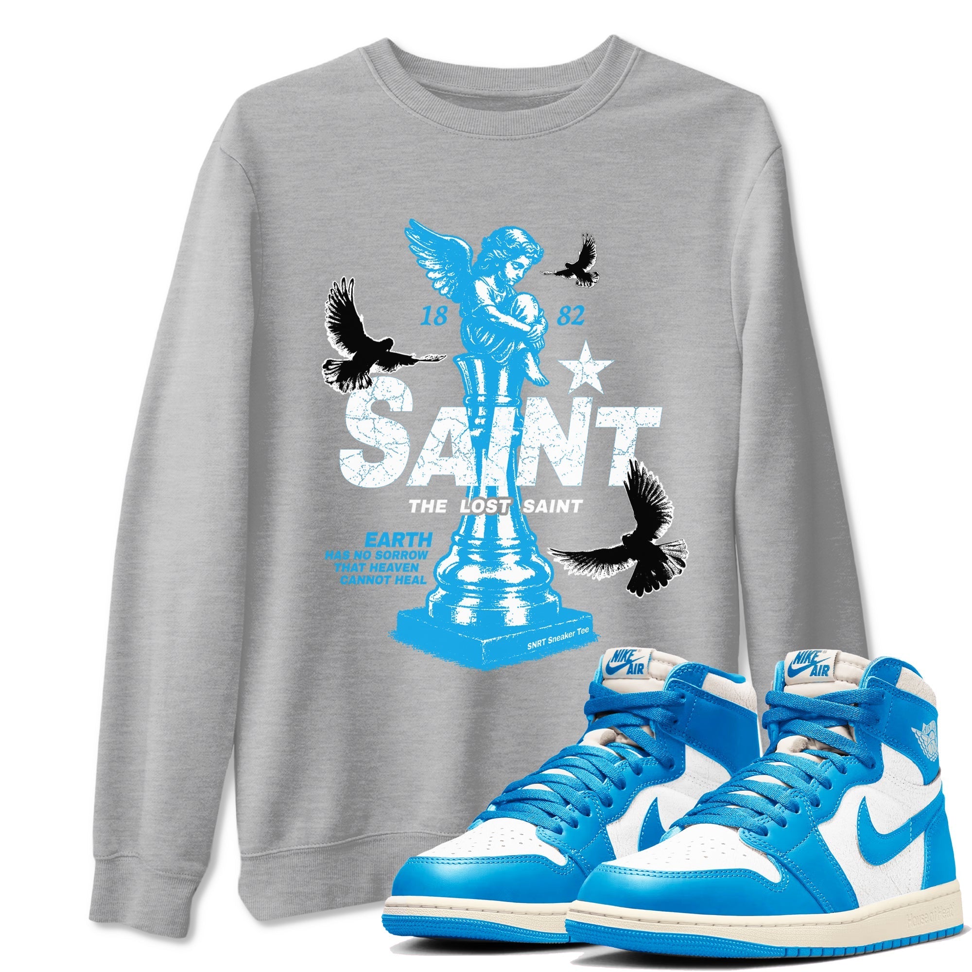 The Lost Saint snkmatch Tees - Air Jordan 1 UNC Reimagined