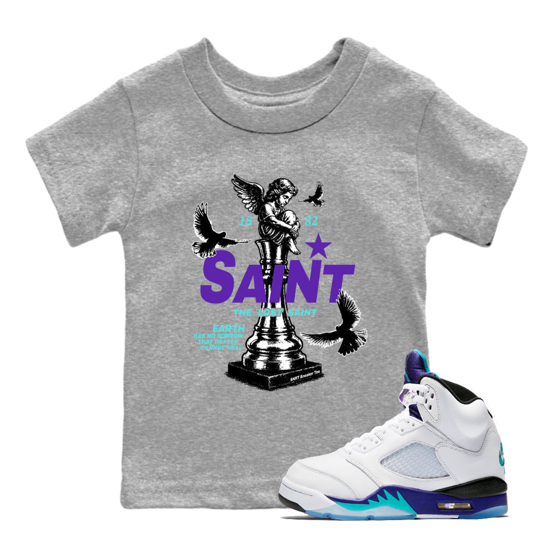 The Lost Saint snkmatch Tees Kids - Air Jordan 5 Grape