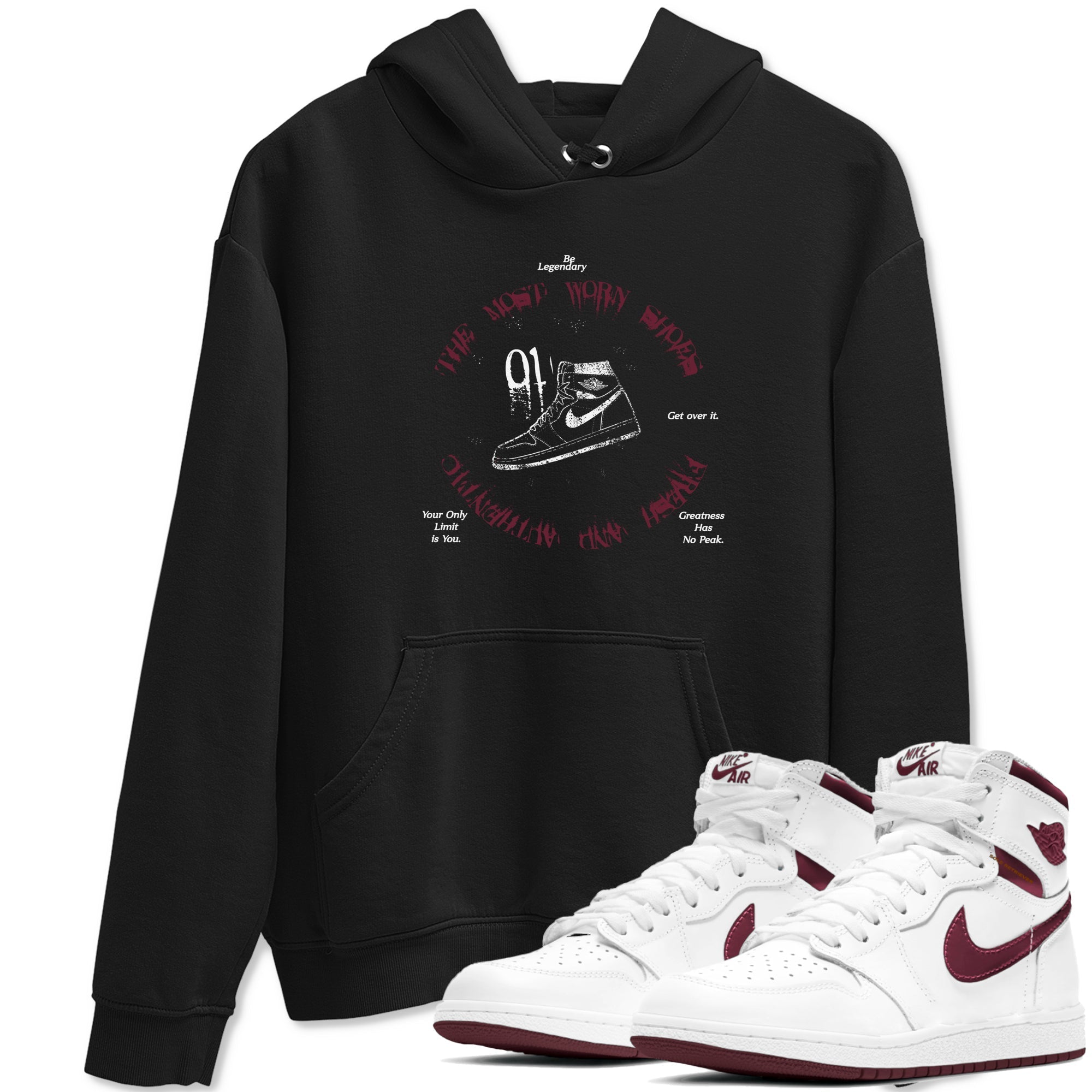 The Most Worn Shoes snkmatch Tees - Air Jordan 1 Metallic Burgundy