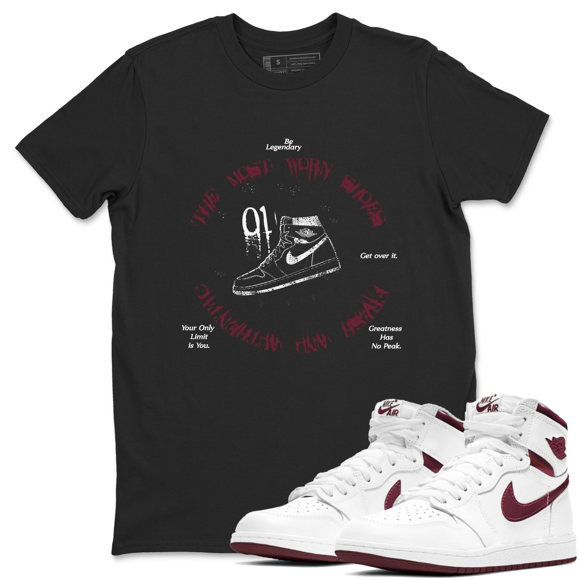 The Most Worn Shoes snkmatch Tees - Air Jordan 1 Metallic Burgundy