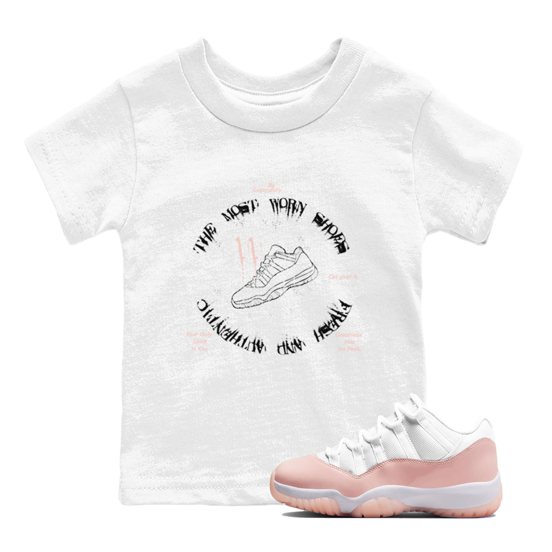The Most Worn Shoes snkmatch Tees Kids - Air Jordan 11 Legend Pink