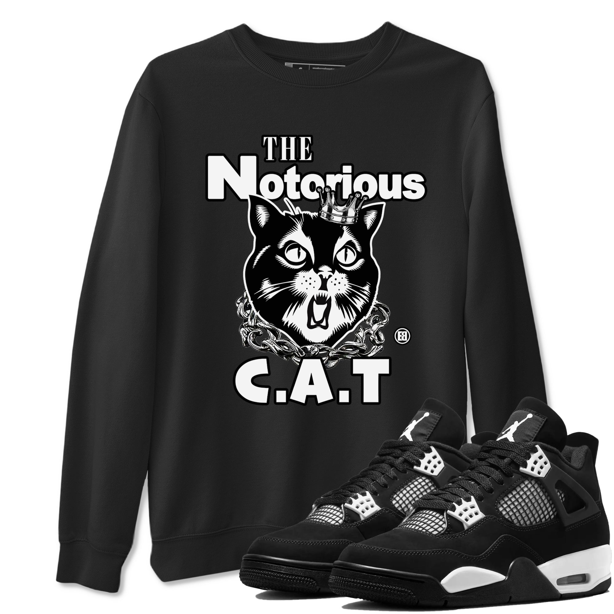 The Notorious Cat snkmatch Tees - Air Jordan 4 White Thunder