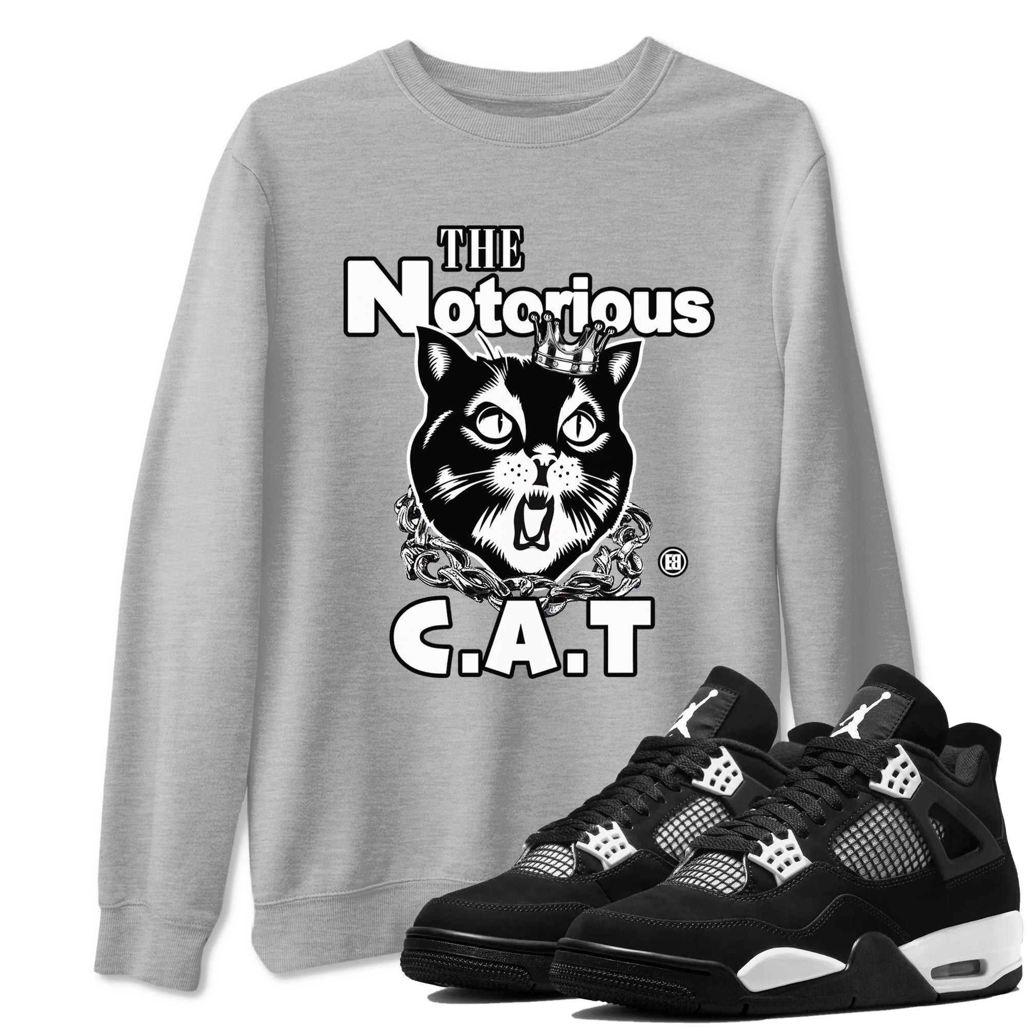 The Notorious Cat snkmatch Tees - Air Jordan 4 White Thunder