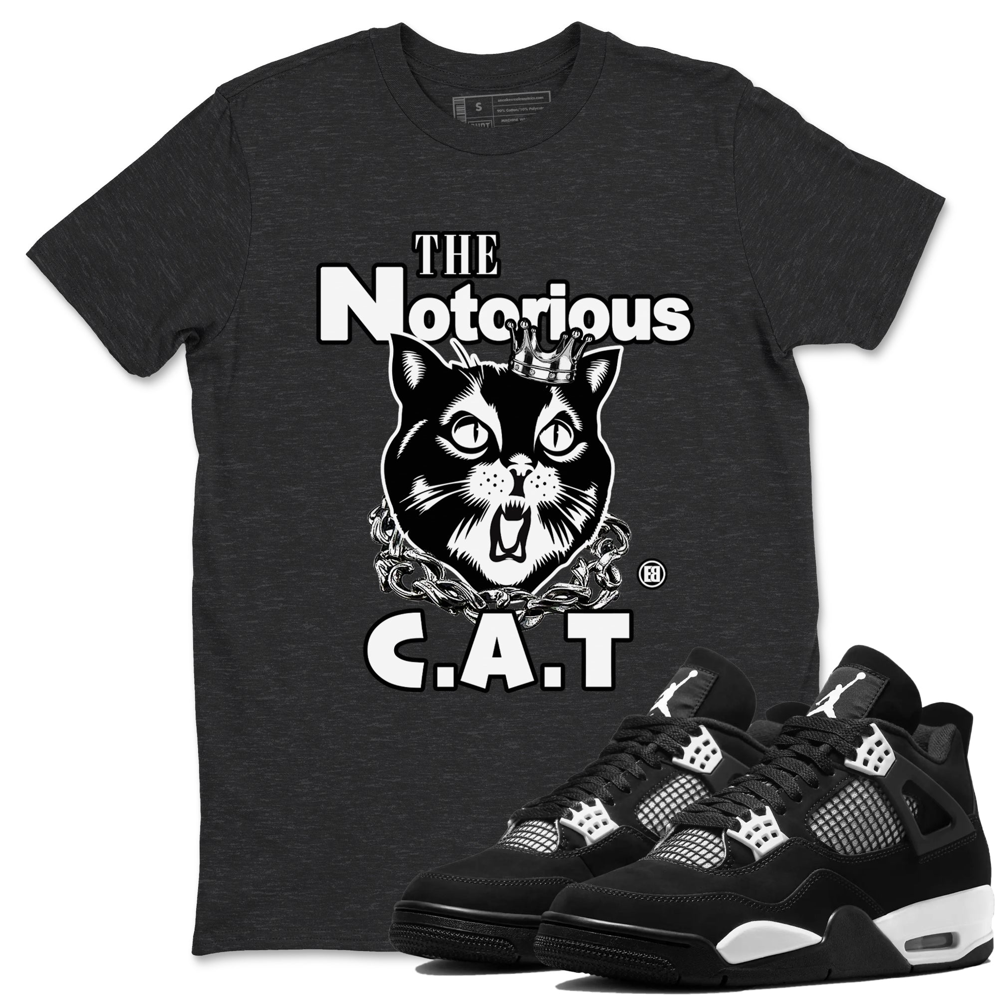 The Notorious Cat snkmatch Tees - Air Jordan 4 White Thunder