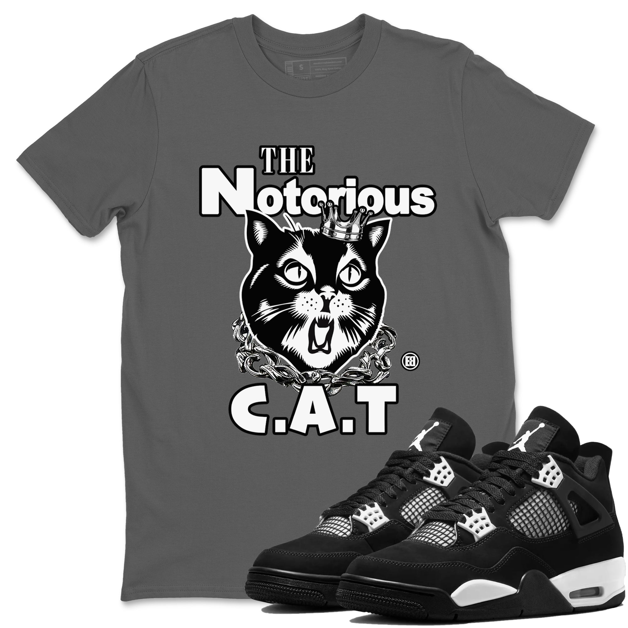 The Notorious Cat snkmatch Tees - Air Jordan 4 White Thunder