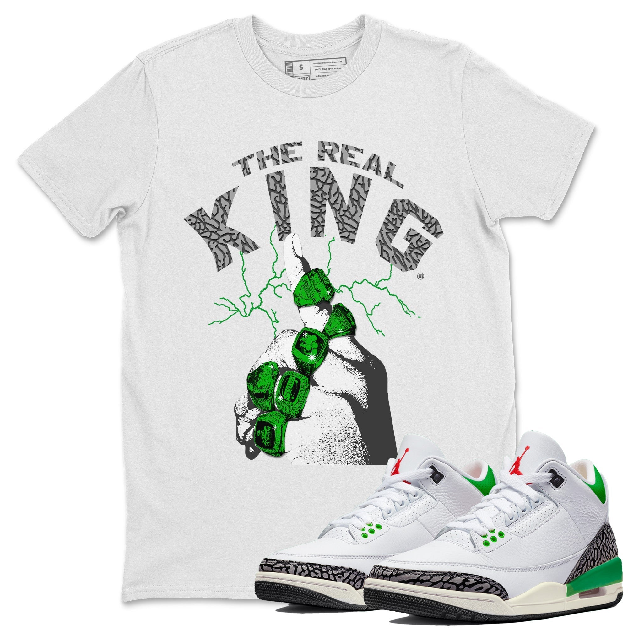 The Real King Unisex Tops - Air Jordan 3 Lucky Green