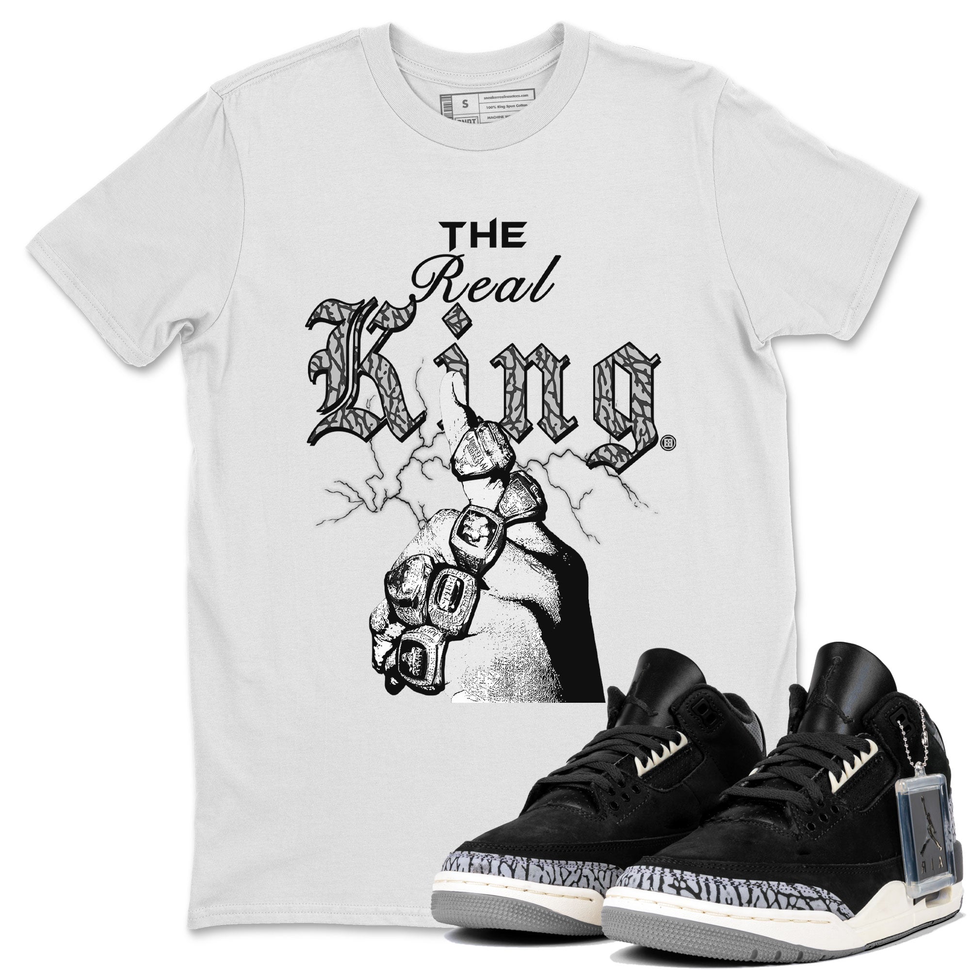 The Real King snkmatch Tee - Air Jordan 3 Off Noir