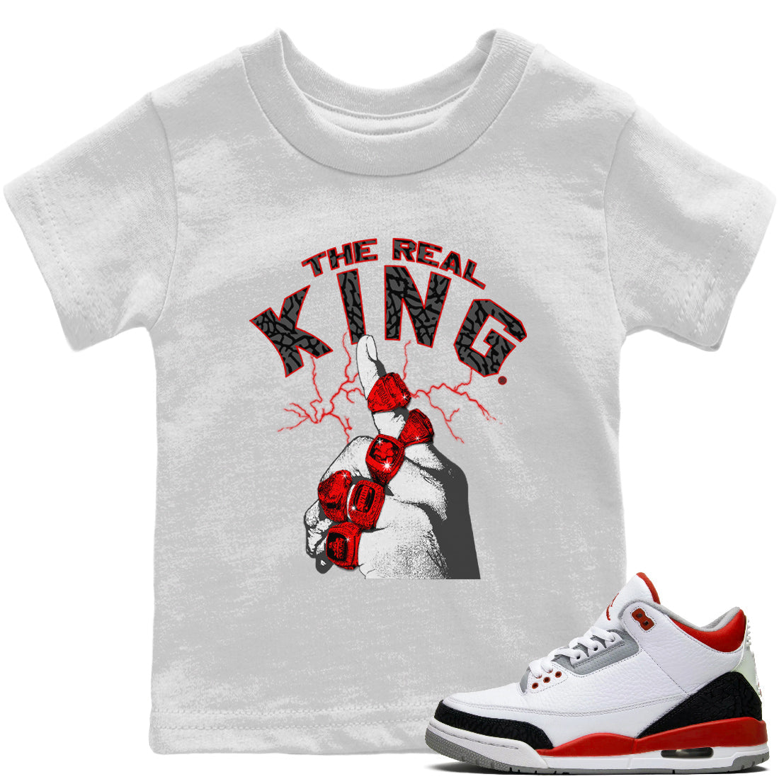 The Real King Kids Tops - Air Jordan 3 Fire Red