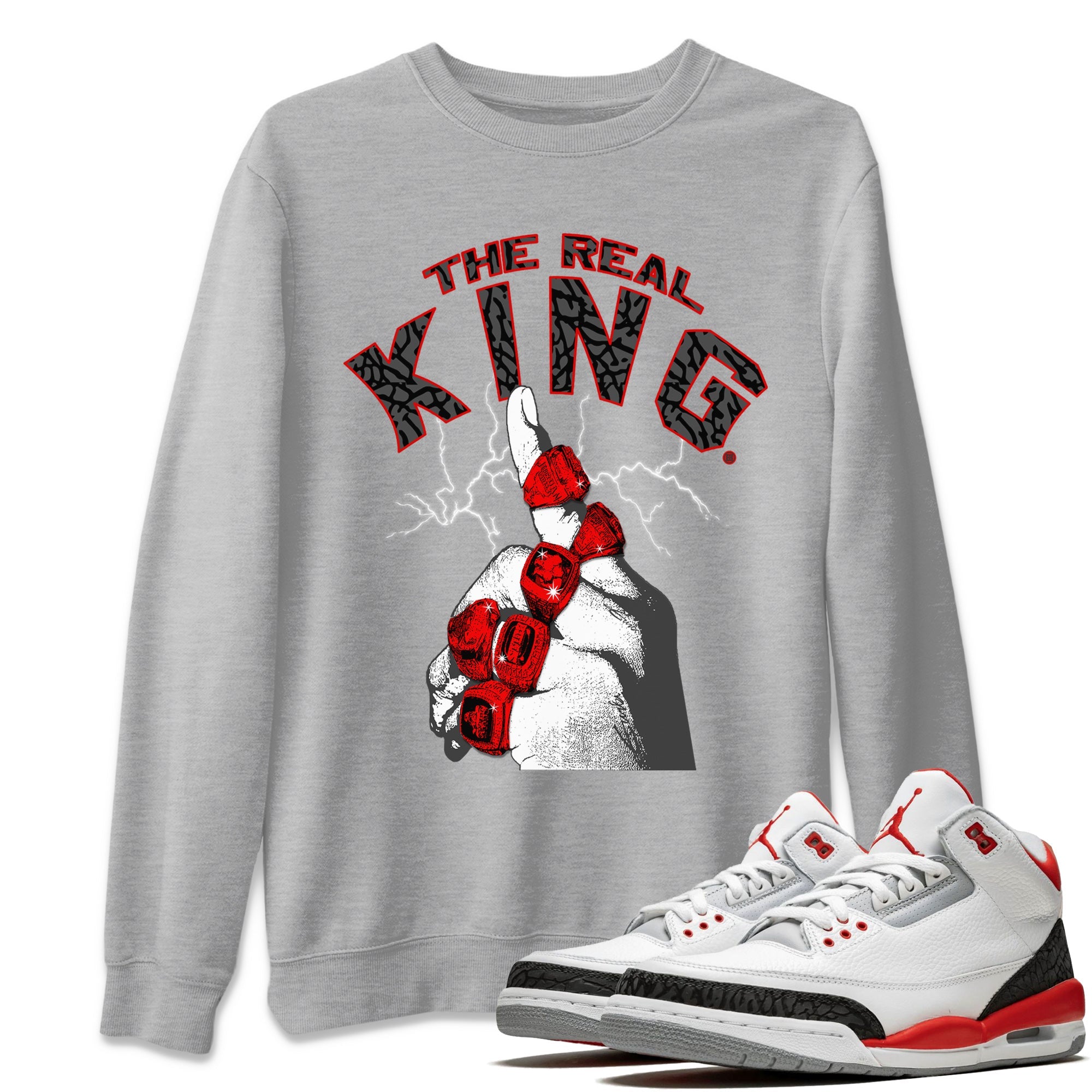The Real King Unisex Tops - Air Jordan 3 Fire Red