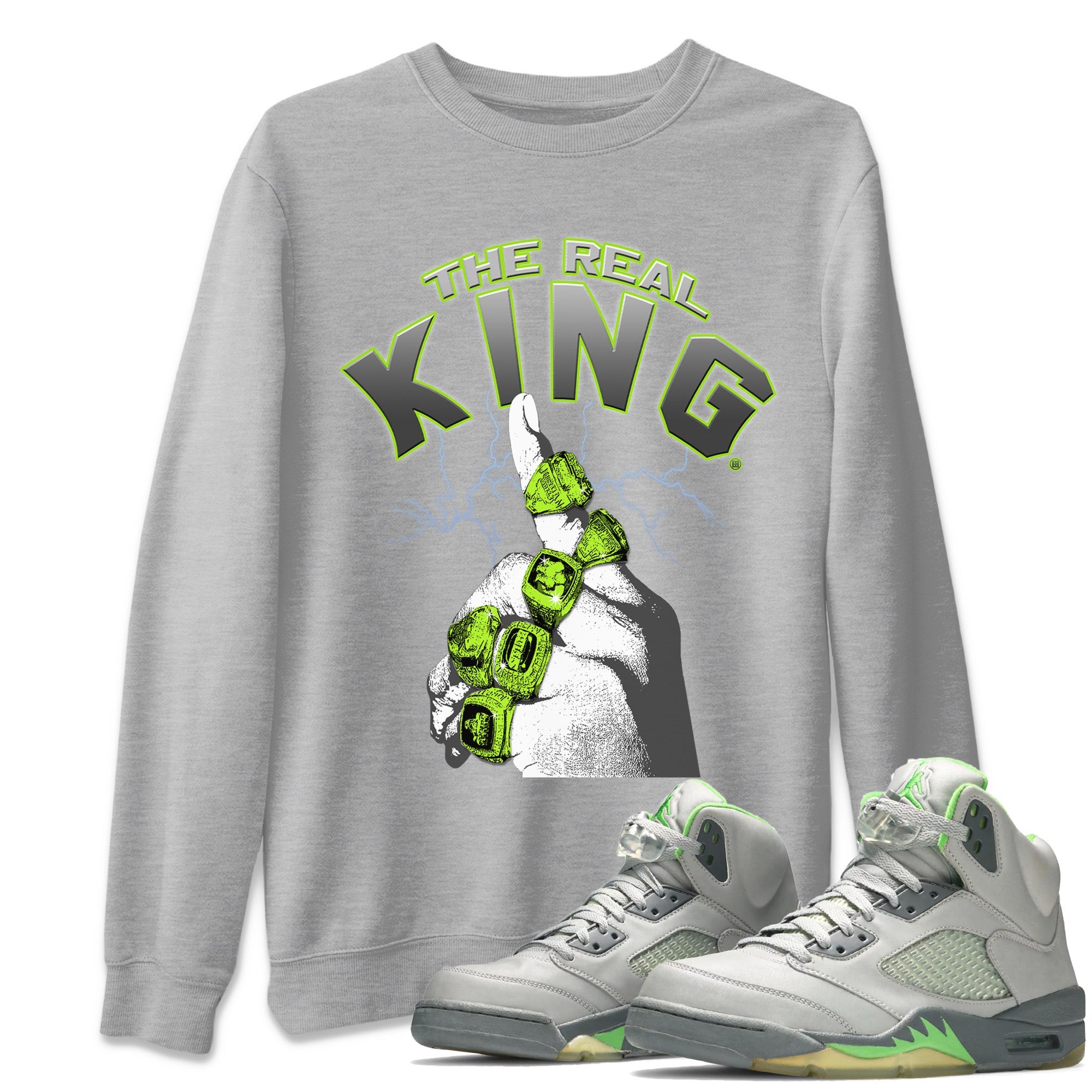 The Real King Unisex Tops - Air Jordan 5 Green Bean