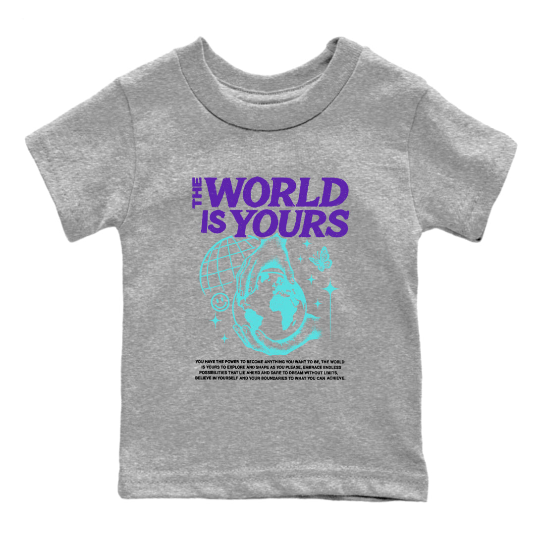 The World Is Yours snkmatch Tees Kids - Air Jordan 5 Grape