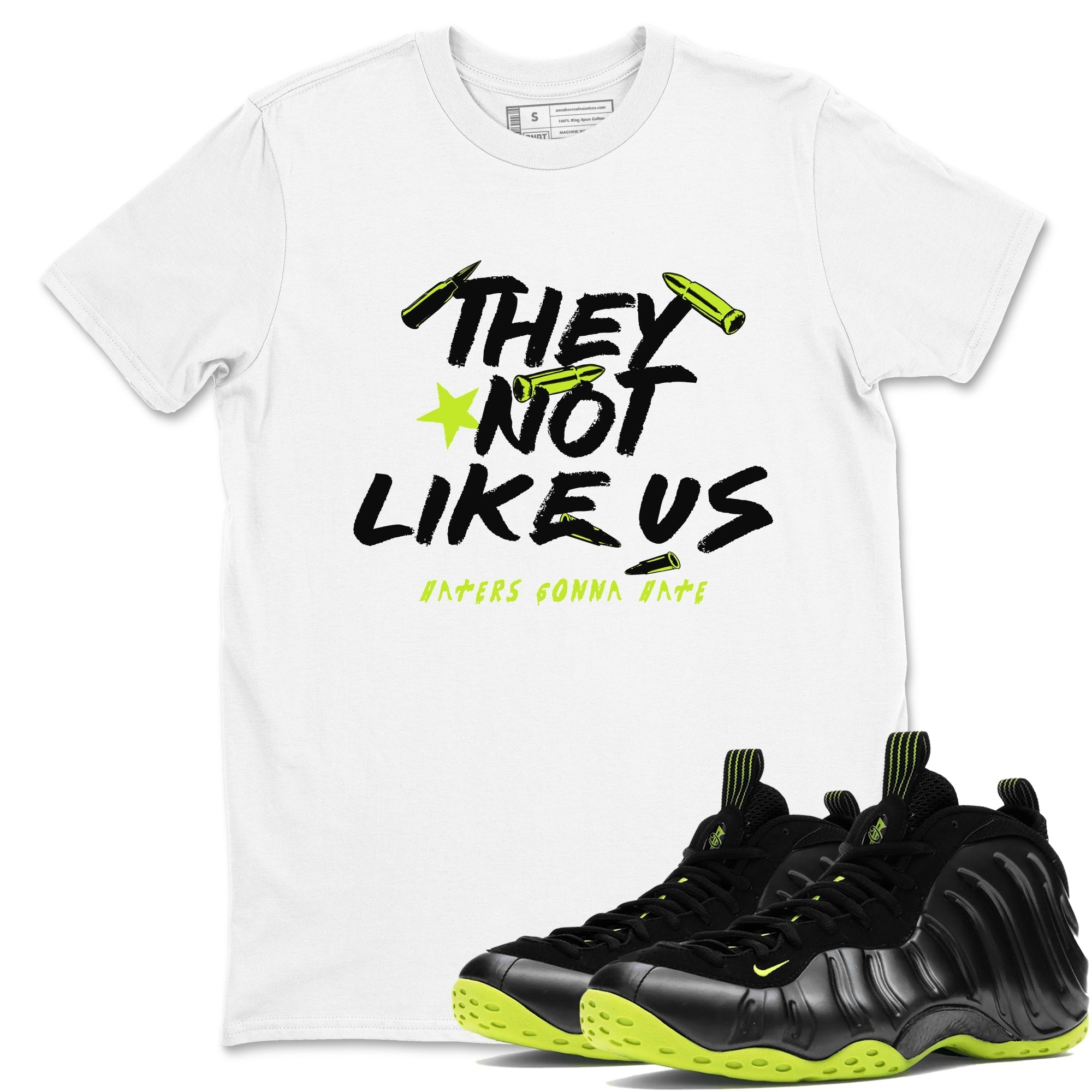 They Not Like Us snkmatch Tees - Air Foamposite One Black Volt