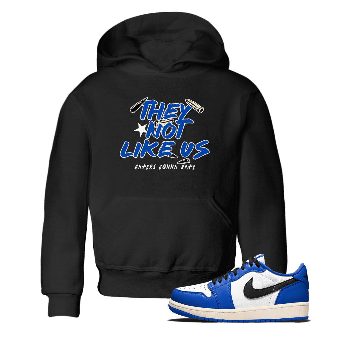 They Not Like Us snkmatch Tees Kids - Air Jordan 1 Game Royal
