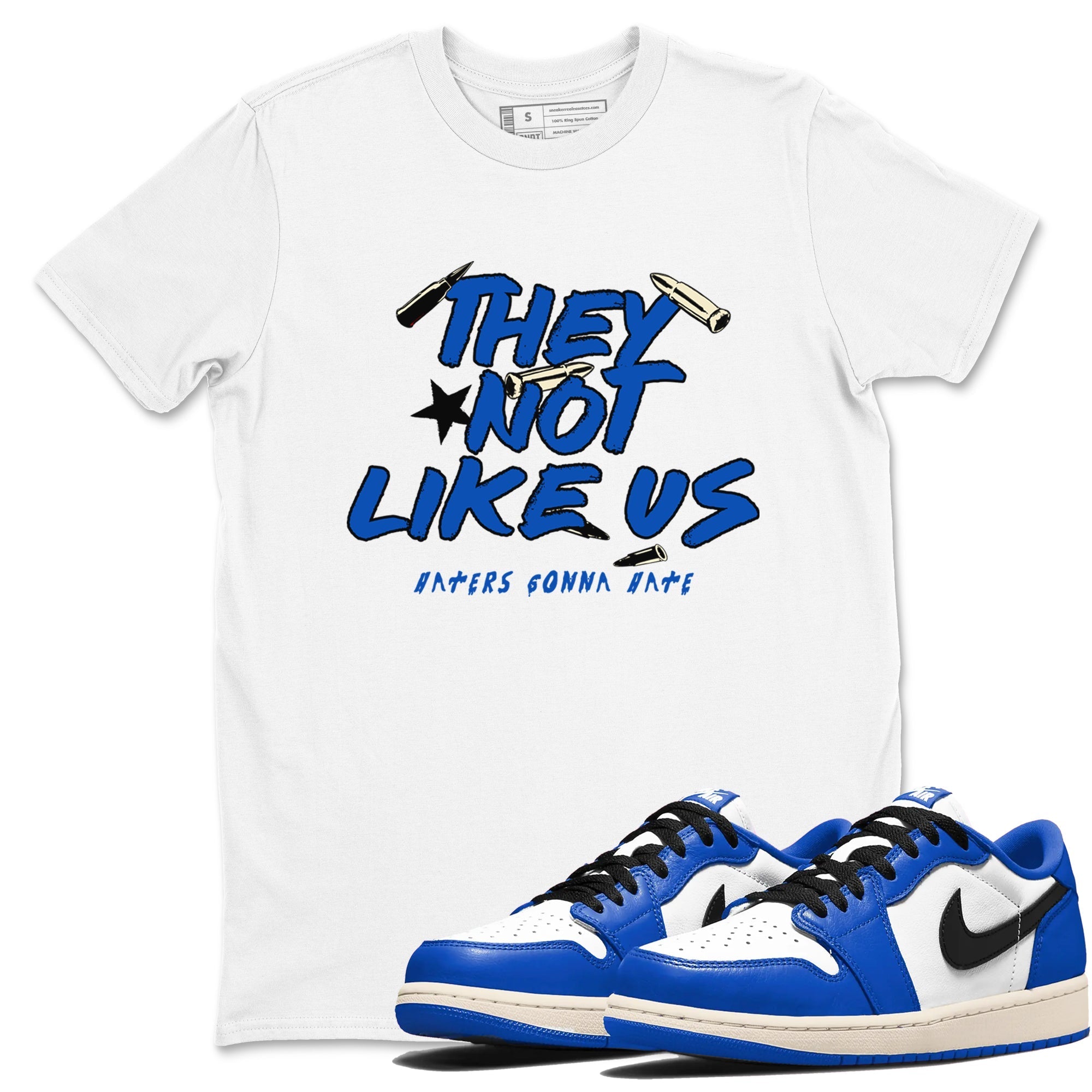 They Not Like Us snkmatch Tees - Air Jordan 1 Game Royal