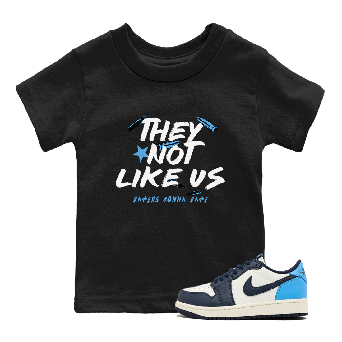 They Not Like Us snkmatch Tees Kids - Air Jordan 1 Obsidian