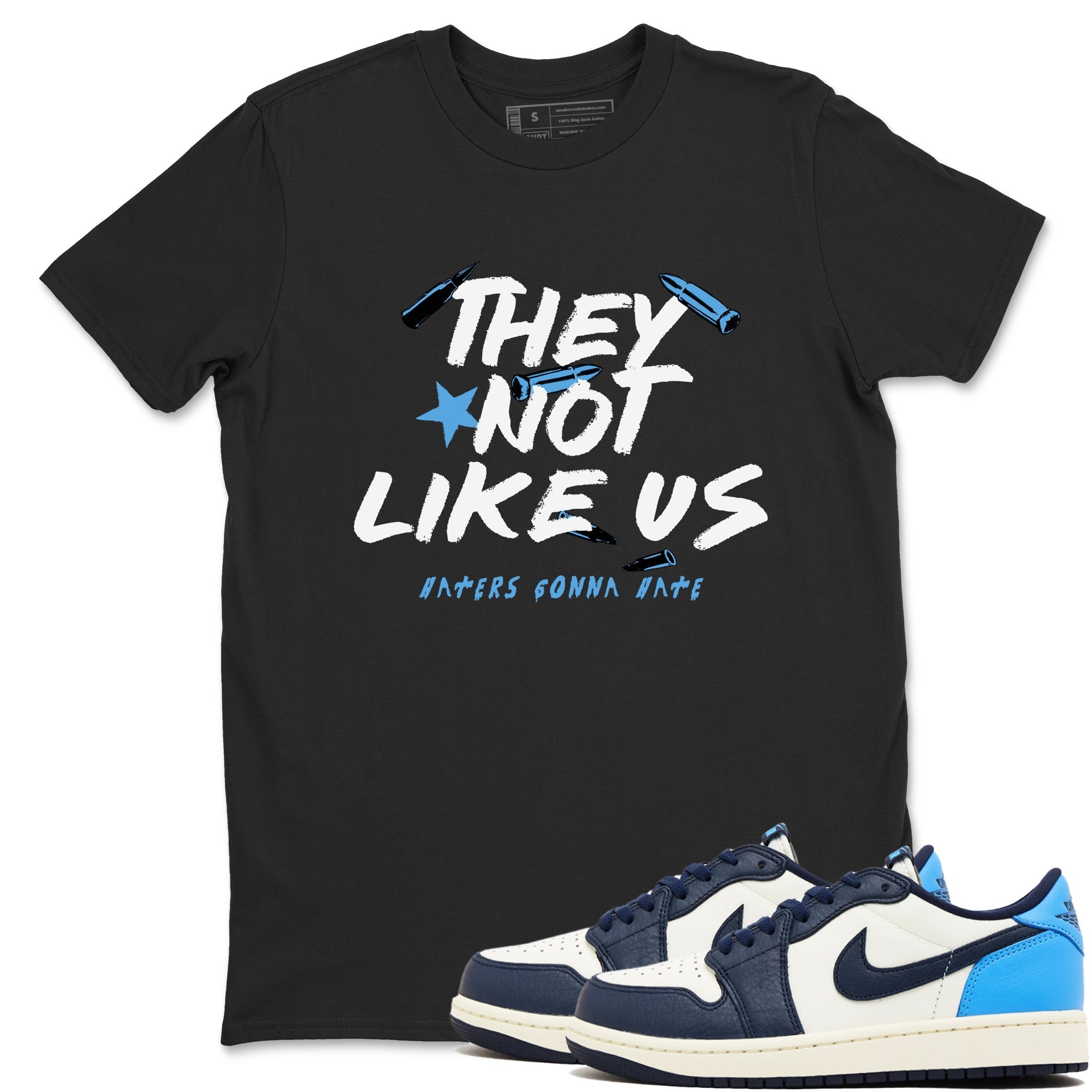 They Not Like Us snkmatch Tees - Air Jordan 1 Obsidian