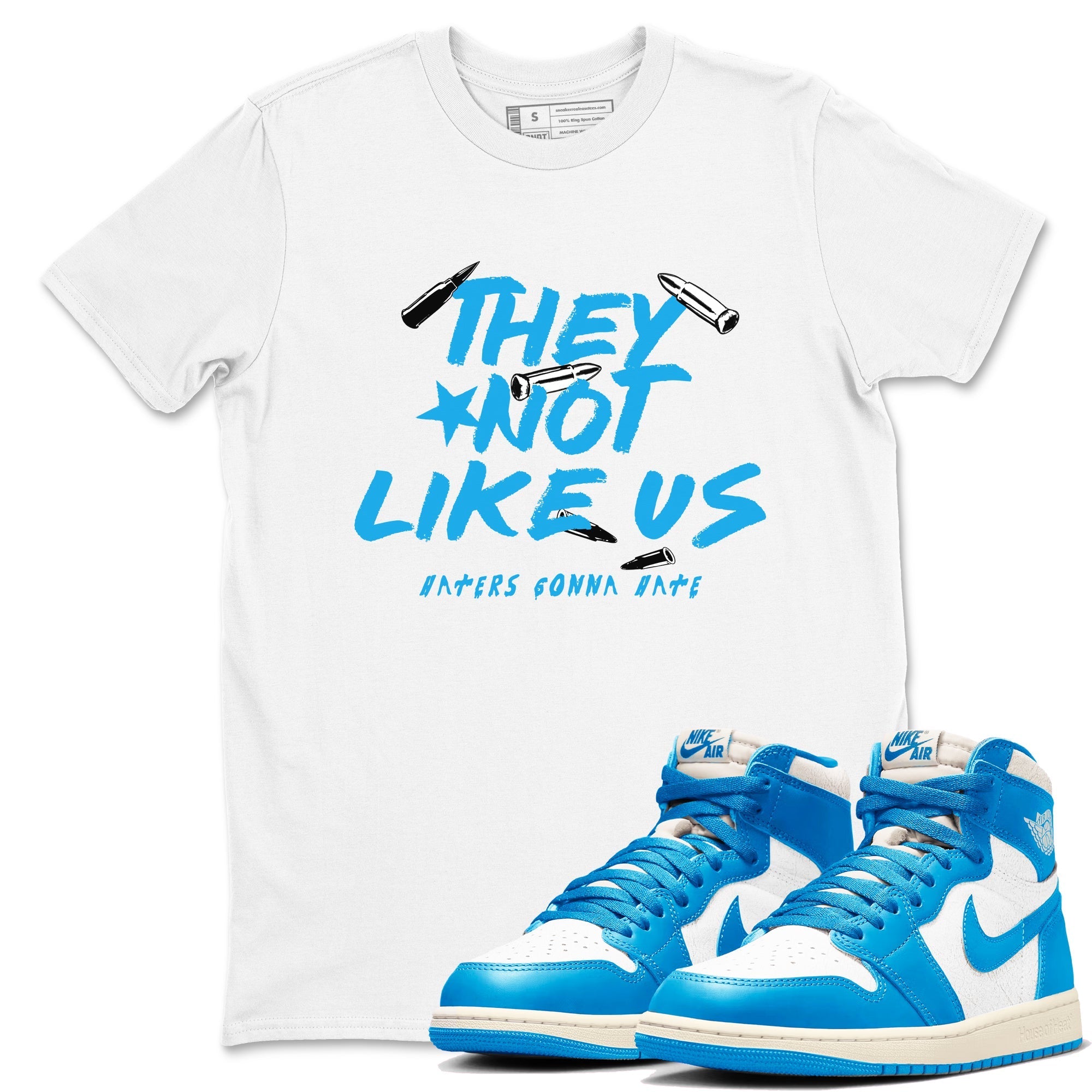 They Not Like Us snkmatch Tees - Air Jordan 1 UNC Reimagined
