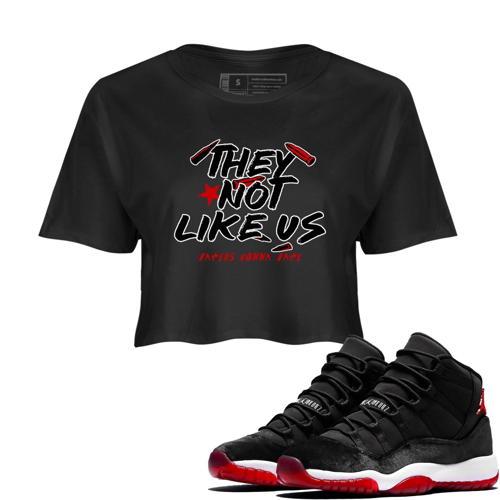 They Not Like Us snkmatch Women's Top - Air Jordan 11 Bred Velvet