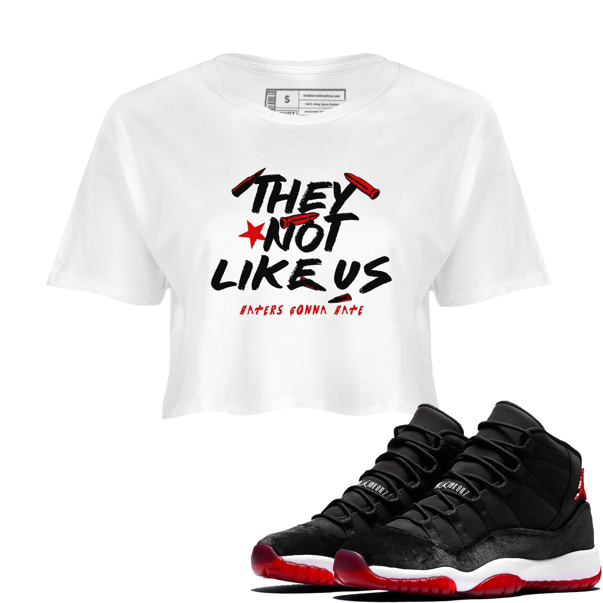 They Not Like Us snkmatch Women's Top - Air Jordan 11 Bred Velvet