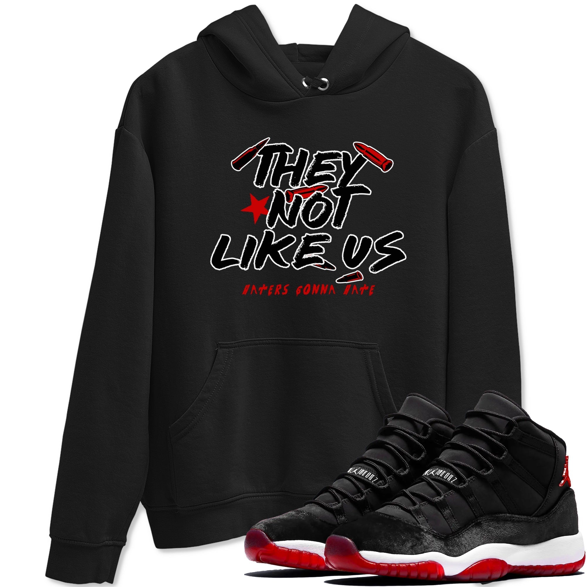 They Not Like Us snkmatch Tees - Air Jordan 11 Bred Velvet
