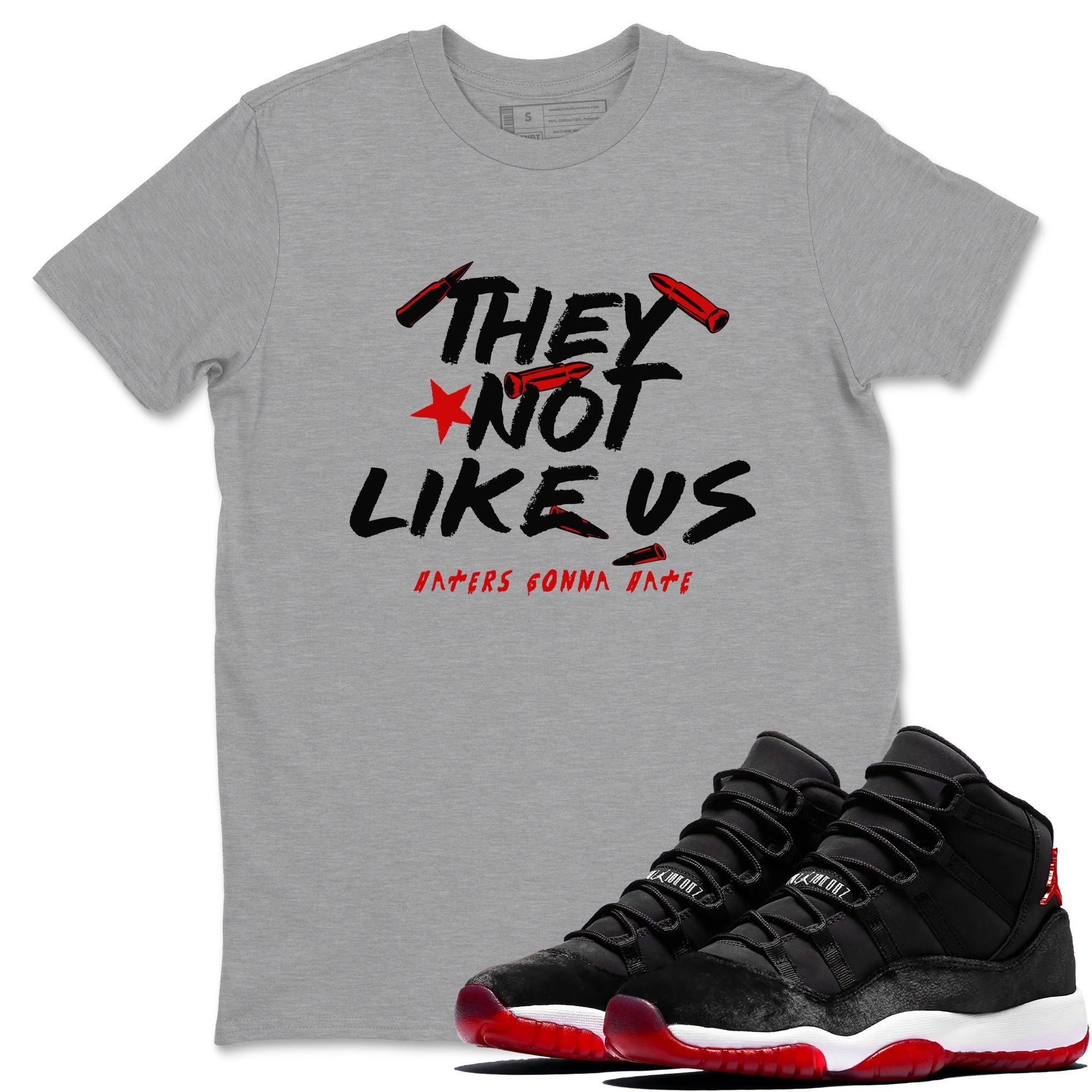 They Not Like Us snkmatch Tees - Air Jordan 11 Bred Velvet